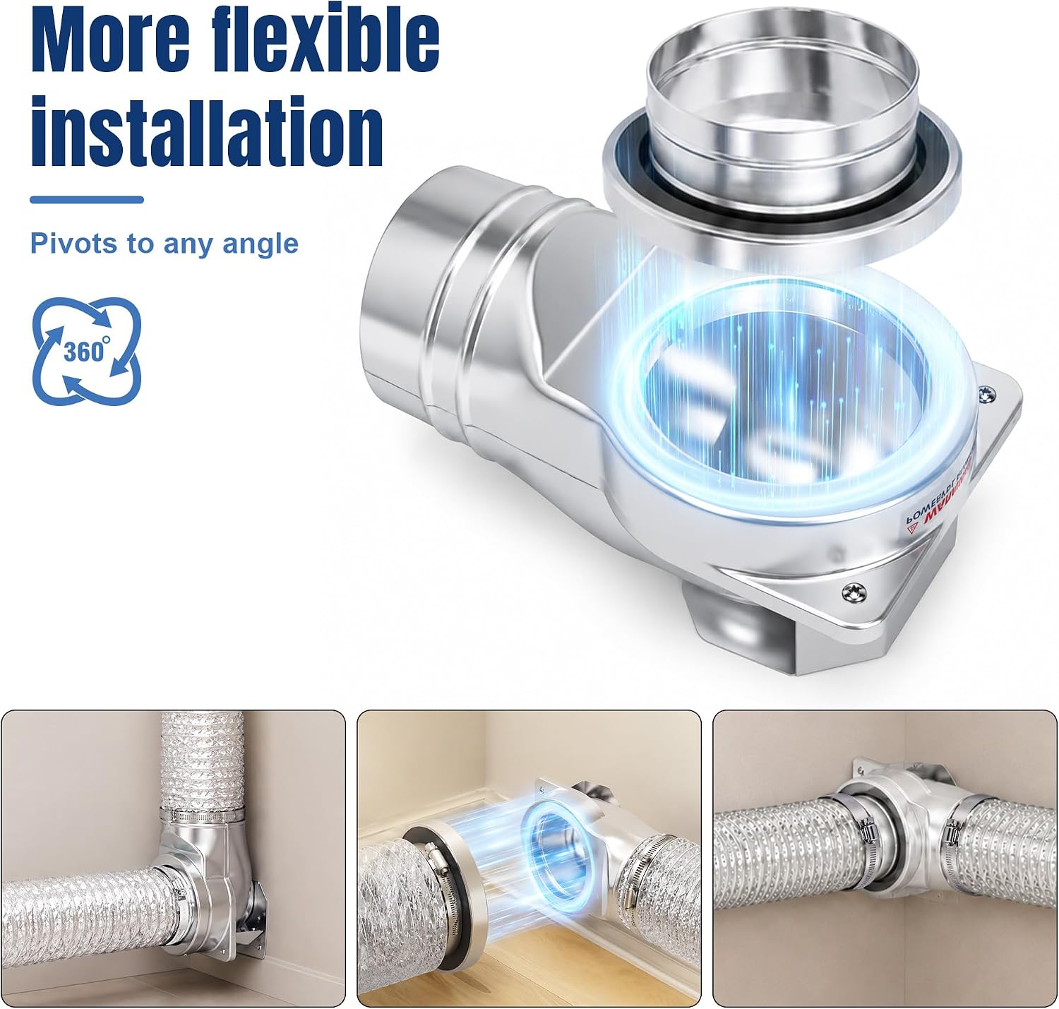 Thumbnail 3 de VSAPRDT DV90 Magnetic Dryer Vent Connector Kit, 90° 4-Inch Hose