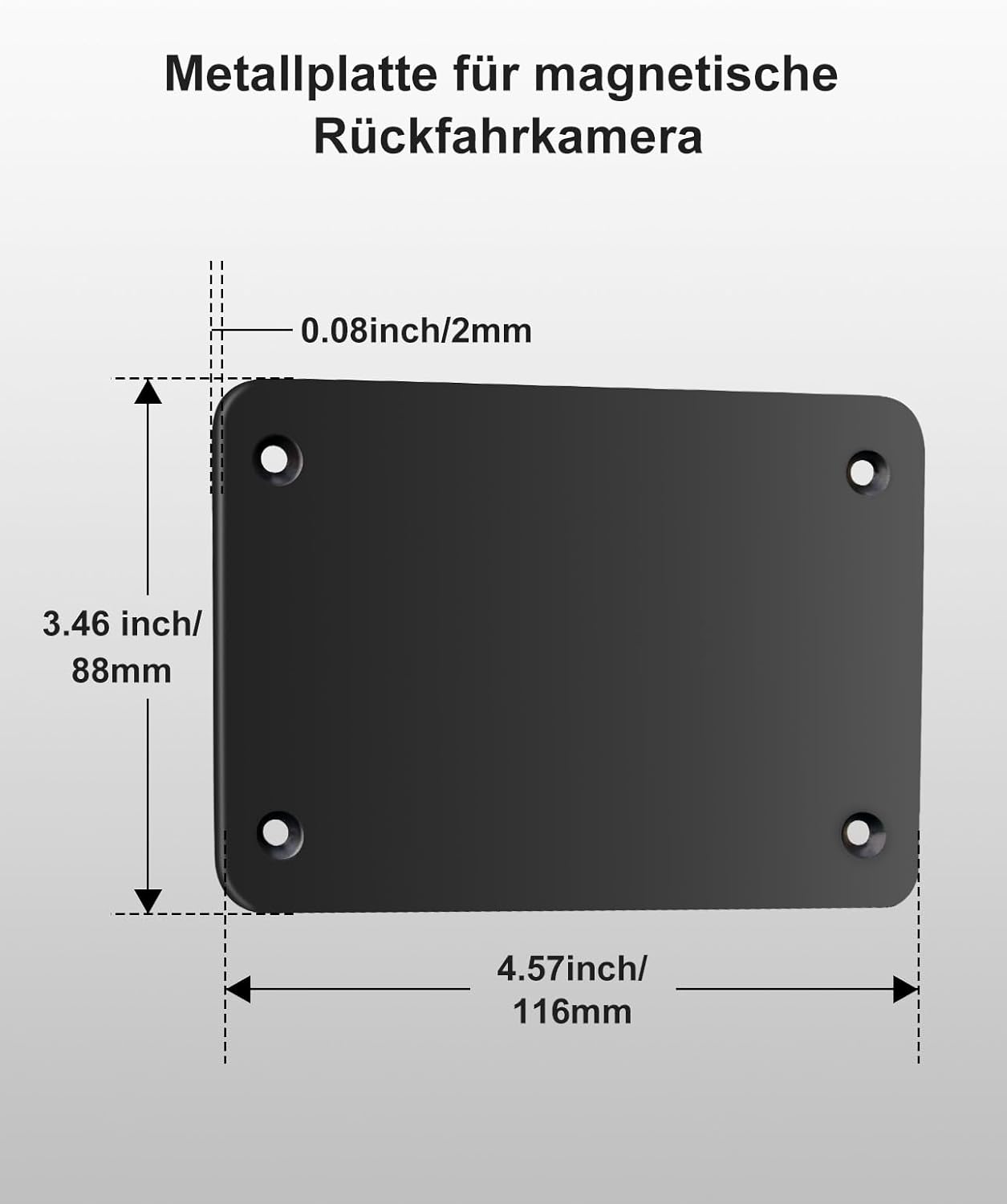 Detalle de Metallplatte für Magnetische Rückfahrkamera (11,6 × 8 cm) – robustes Montagebase für Wohnmobile, Anhänger und LKWs
