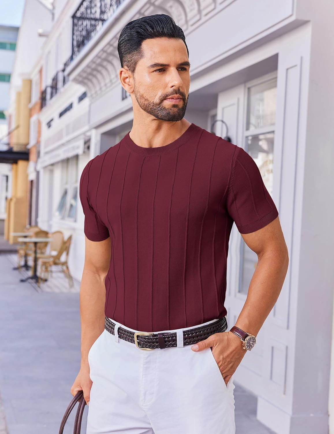 Thumbnail 2 de COOFANDY Men's Knit Crewneck Short Sleeve T-Shirt