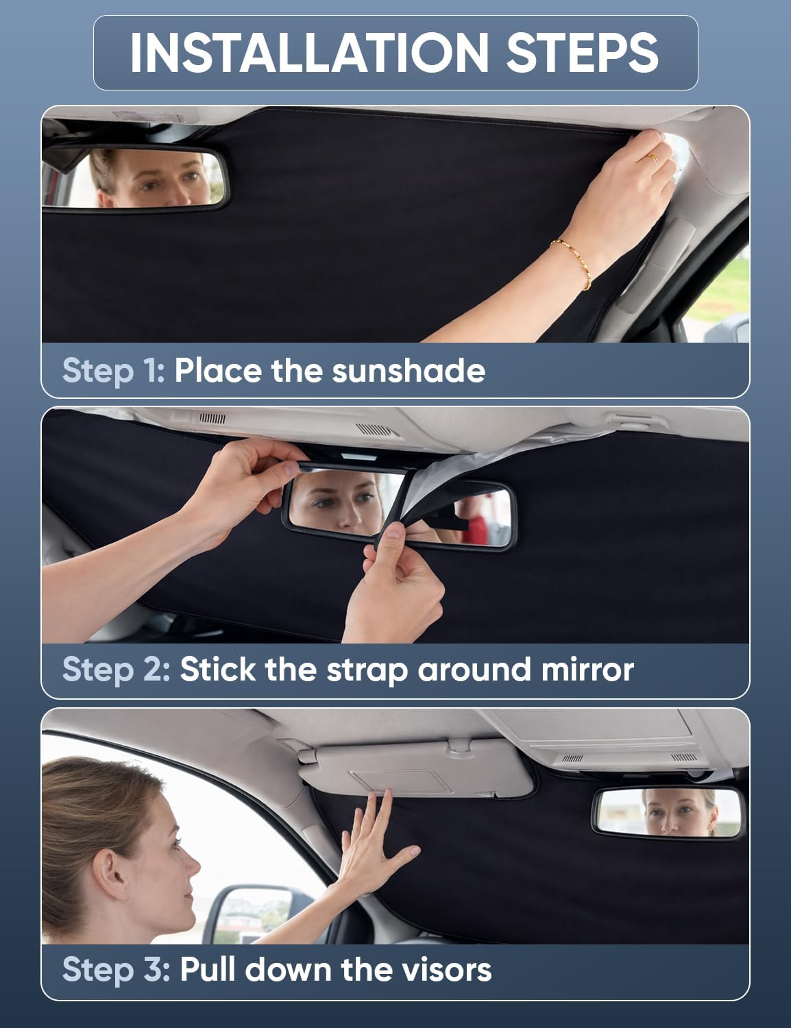 Thumbnail 3 de Autovir Windshield Sun Shade for Toyota Tacoma (2005-2015): Block UV Rays, Reduce Heat, Front Window Protection