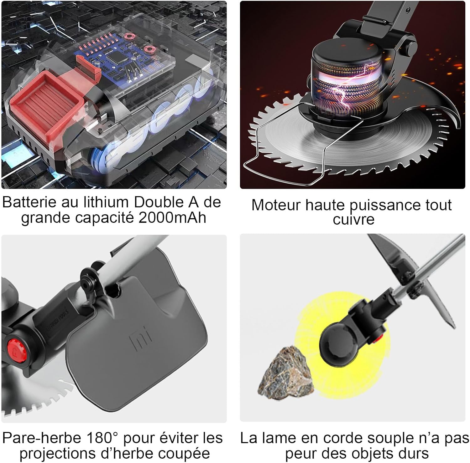 Detalle 2 de SMILOVII Débroussailleuse 24V 2x2000mAh
