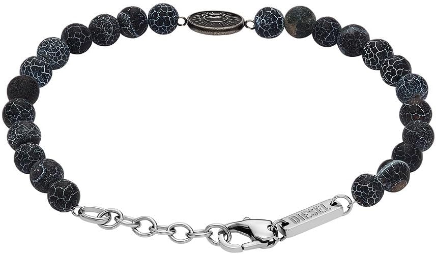 Thumbnail 2 de Diesel Herrenarmband Beads Achat schwarz DX1464040 mit Karabinerverschluss