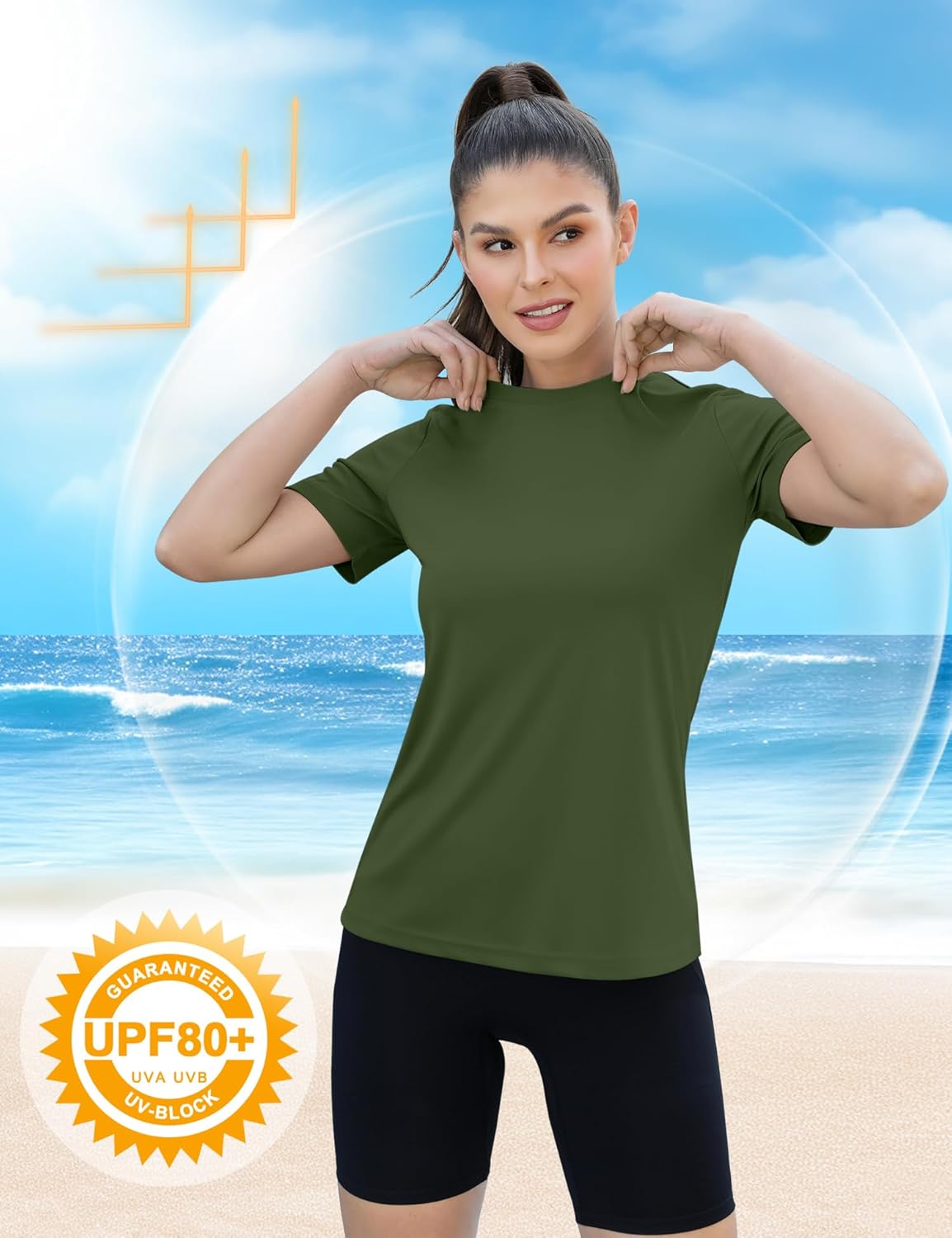 Thumbnail 4 de Rapbin Sportshirt Damen Kurzarm – UPF 50+, atmungsaktiv und leicht