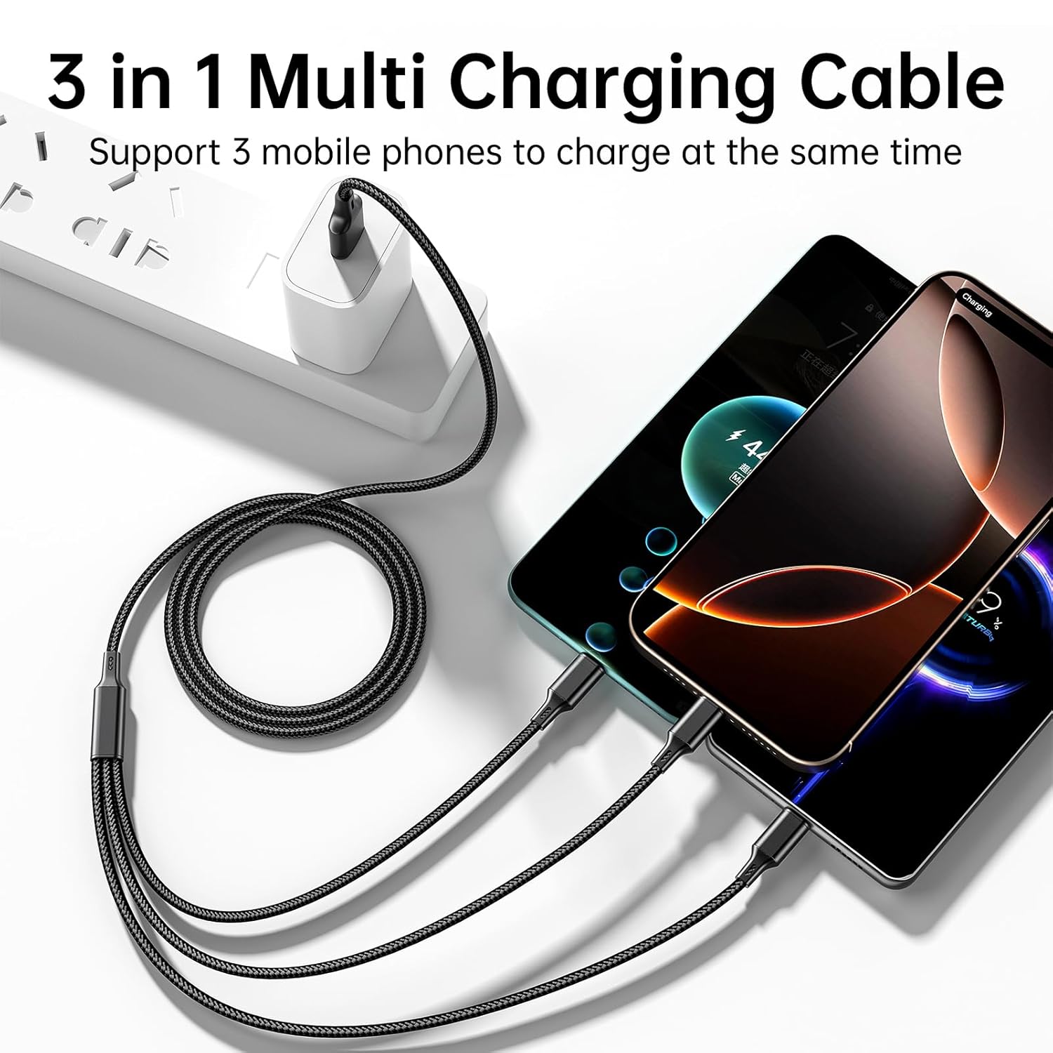 Thumbnail 3 de Multi USB Charging Cable 3A 4FT, 3‑in‑1 Charging Cable 🔌
