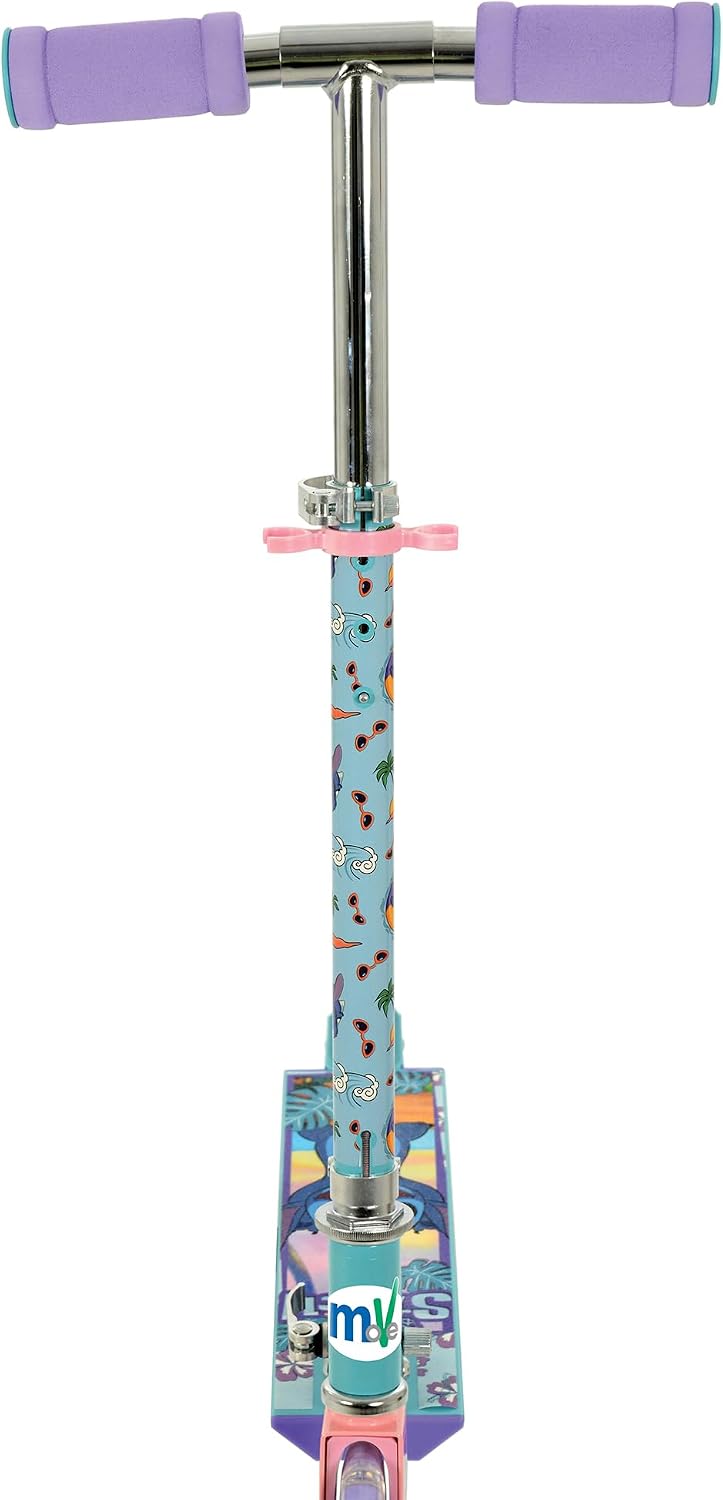 Detalle de Disney Stitch opvouwbare kinderstep met lichtgevende wielen en verstelbaar stuur