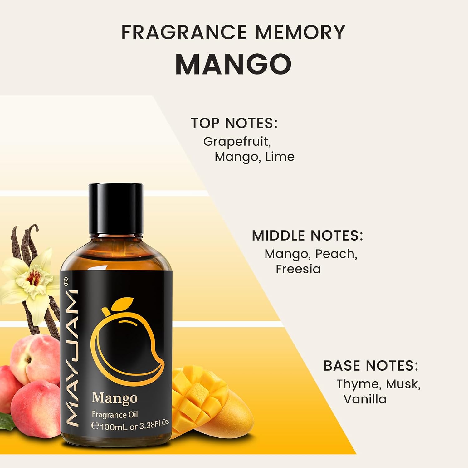 Thumbnail 3 de MAYJAM Mango Fragrance Oil, 100 ml, Amber Glass Bottle with Dropper