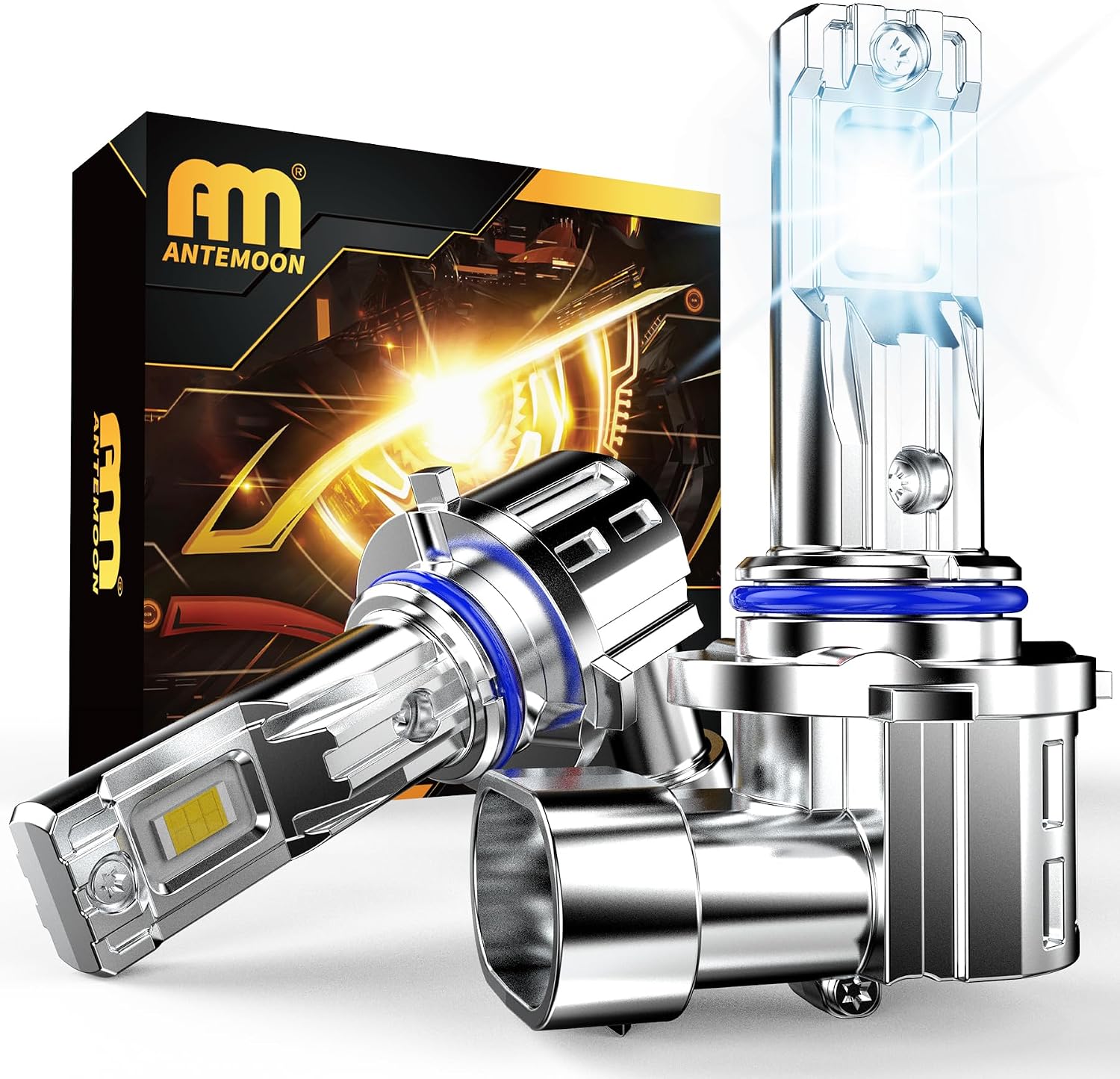 Detalle de ANTEMOON Lampadine 9012 HIR2 LED per fendinebbia – kit 2, 100W, 20000LM, 6500K, 12V/24V