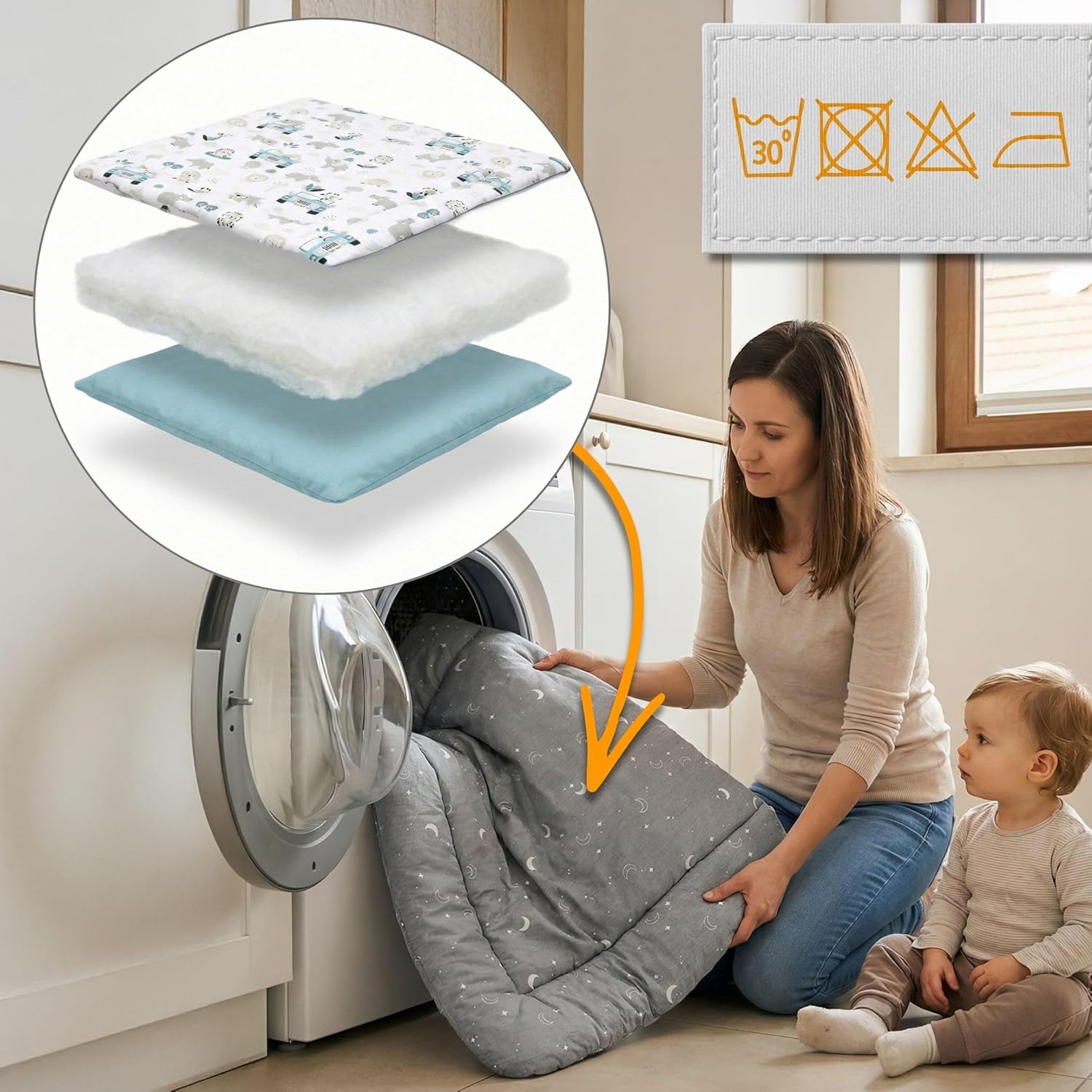 Detalle 1 de Krabbeldecke für Baby mit 4 cm Polster