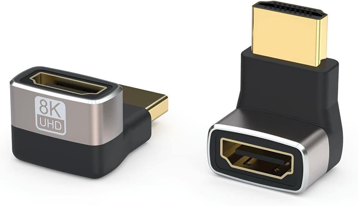 Detalle de Zernavith 2Pcs Right Angle HDMI Adapter 8K | HDMI 2.1 90°/270° Combo