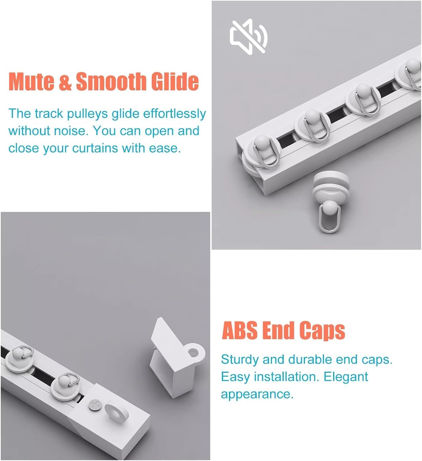 Thumbnail 1 de Rail de rideau adhésif YLNANMI sans perçage, 6 x 40 cm (240 cm) pour mur et plafond