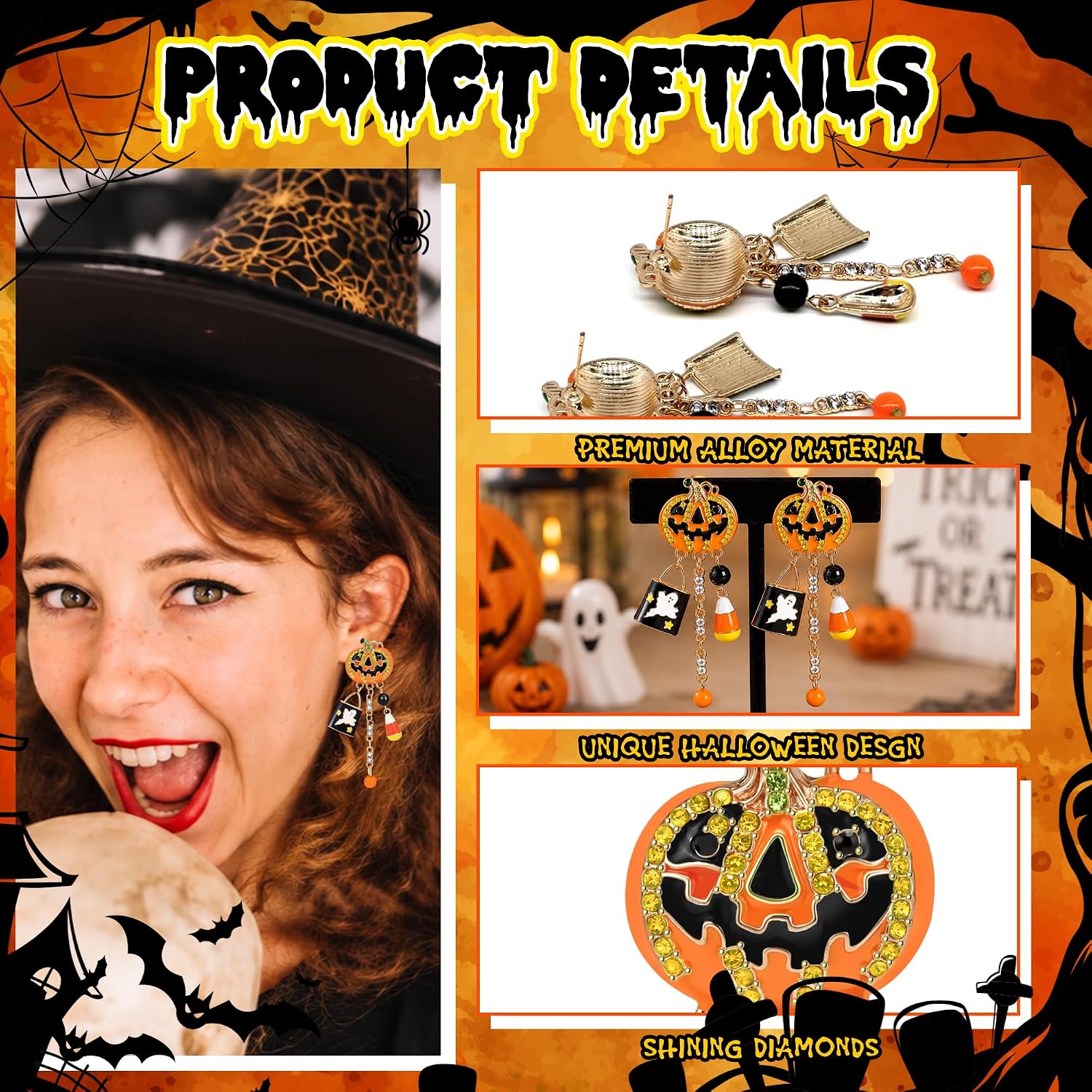 Detalle 2 de Halloween Dangle Earrings, Alloy