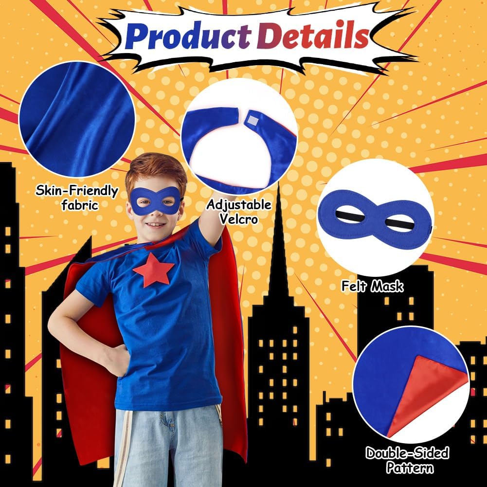 Detalle de AUYAO 5040656 superheldenkostuum voor kinderen met omkeerbare cape en masker