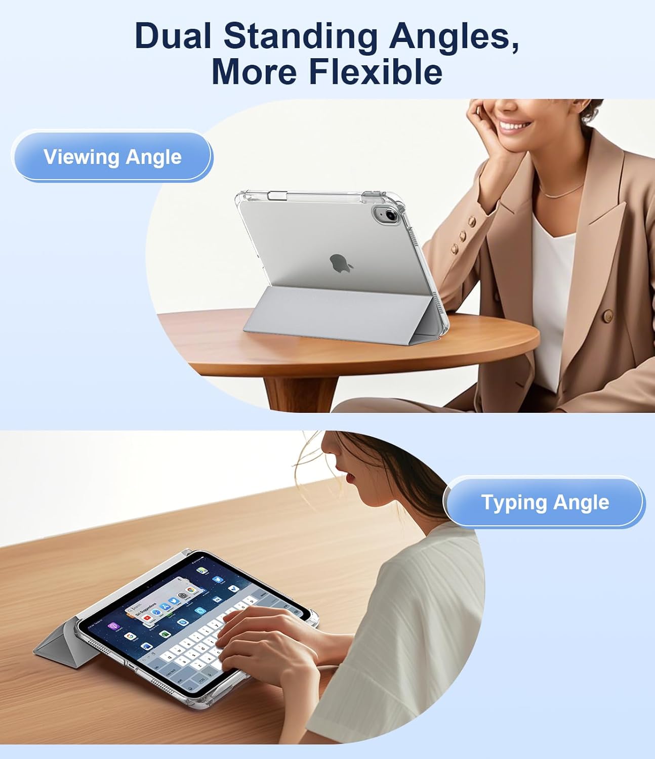 Thumbnail 4 de TiMOVO Protective Case for iPad A16 (11th Gen, 2025) & iPad 10th Gen (10.9-inch) with Pencil Holder, Apricot Gray