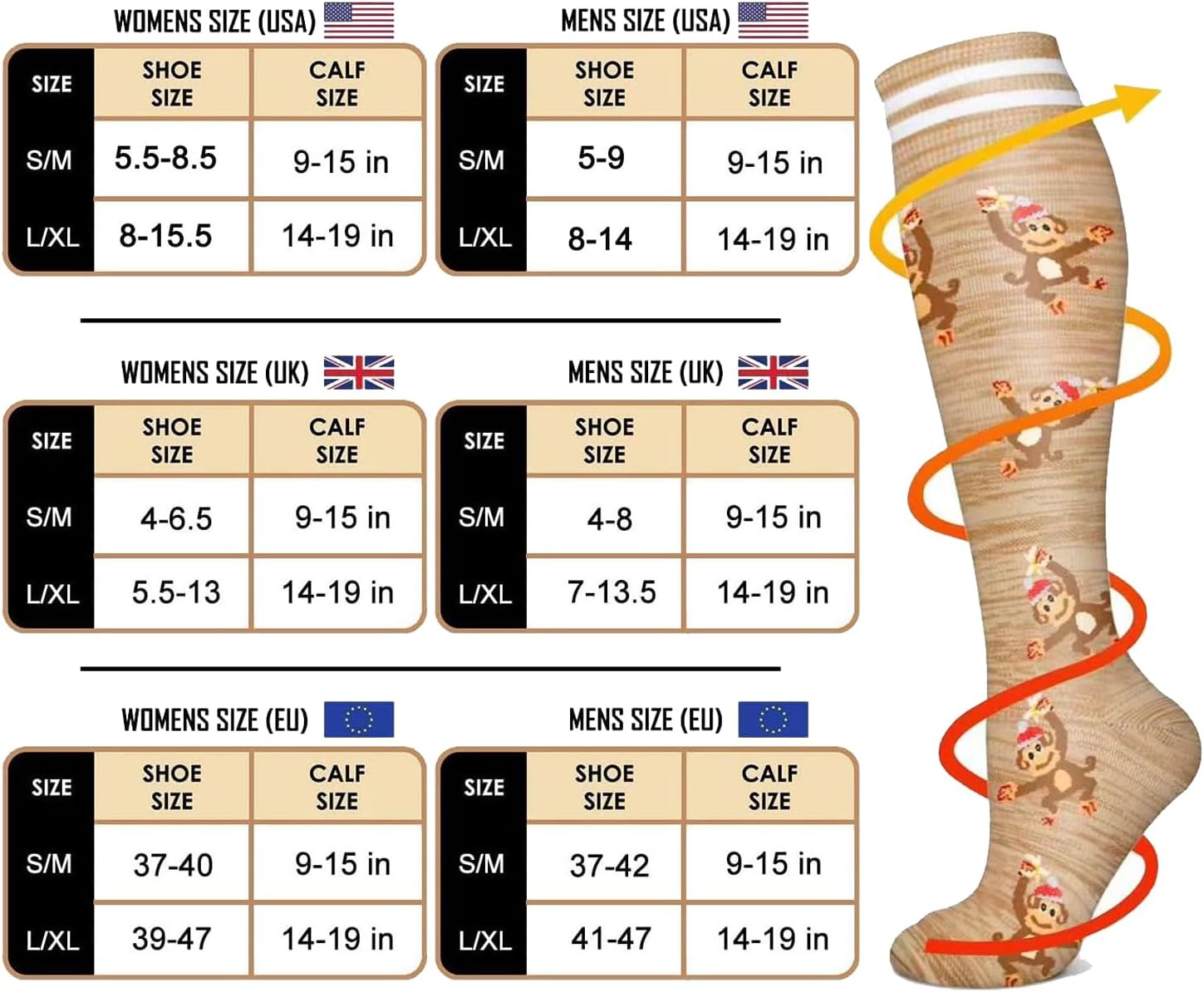 Thumbnail 5 de Compression Socks 15-20 mmHg 6 Pack