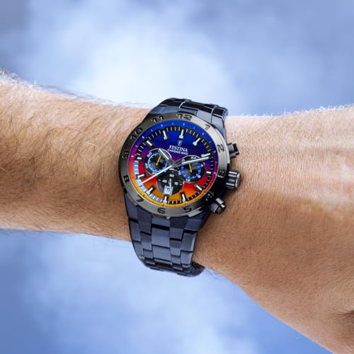 Detalle de Festina Montre Homme Analogique en Acier 316L Bleu – Élégance et fiabilité