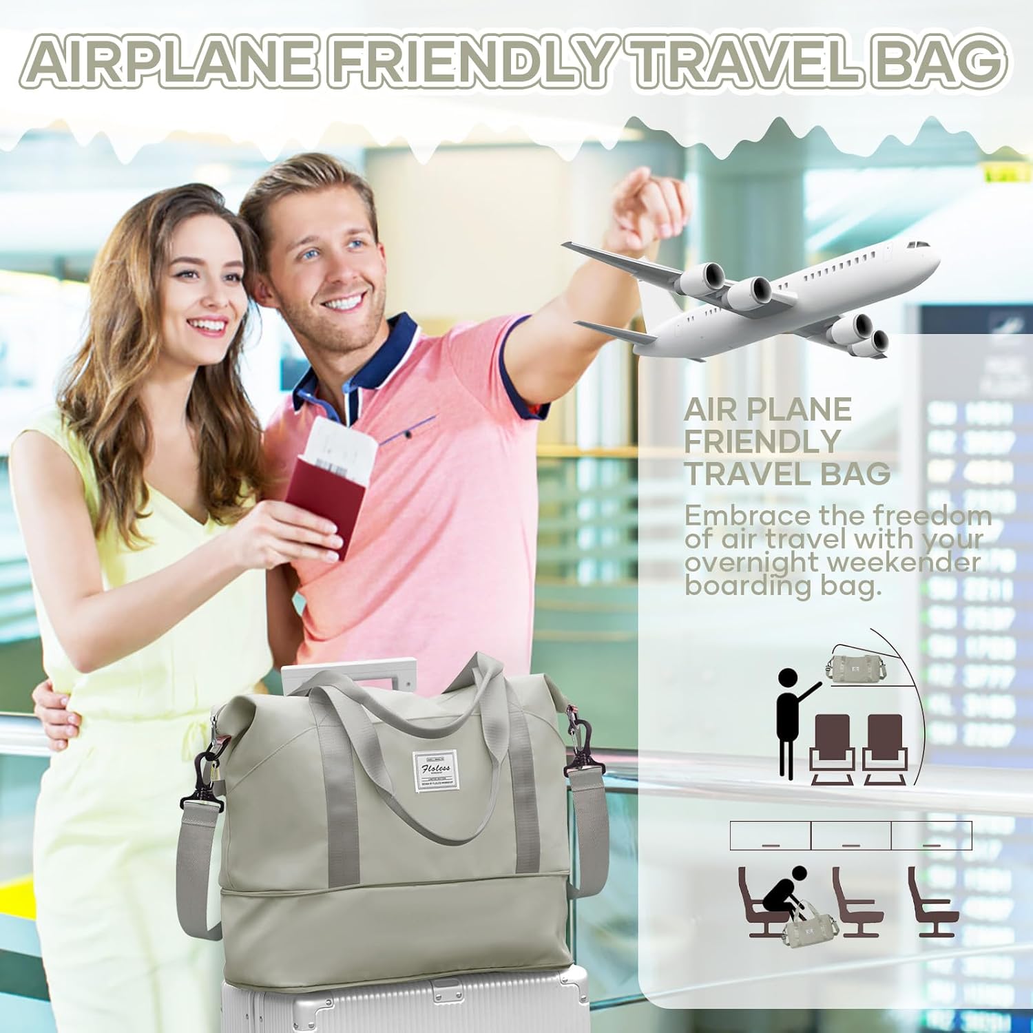 Thumbnail 1 de Ryanair Handgepäck Reisetasche 40x30x20 Grau Braun