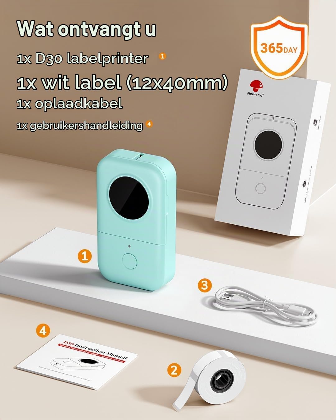 Thumbnail 6 de Phomemo D30 (Leo-D30 GN-DE) labelprinter: Bluetooth en thermische printtechnologie