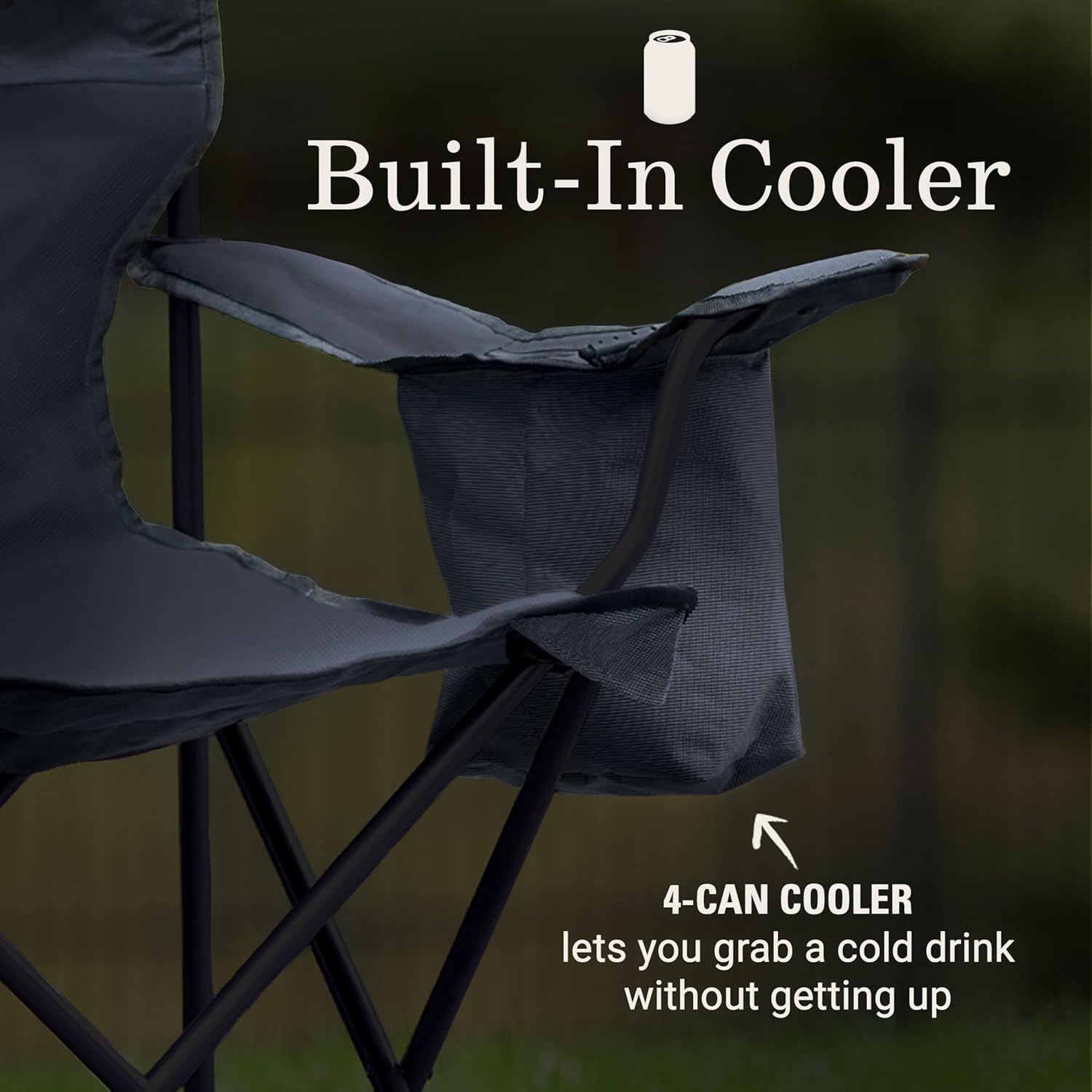 Thumbnail 2 de Coleman Portable Camping Chair with 4-Can Cooler, Cushioned Seat & Back