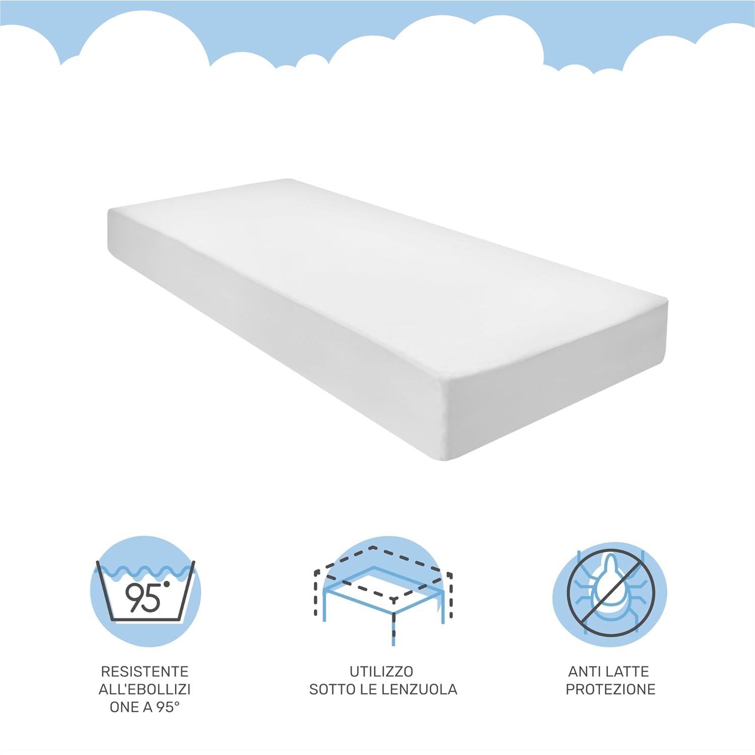Thumbnail 3 de Dailydream Coprimaterasso impermeabile 200 x 200 cm, bianco — traspirante e certificato Oeko-Tex 100
