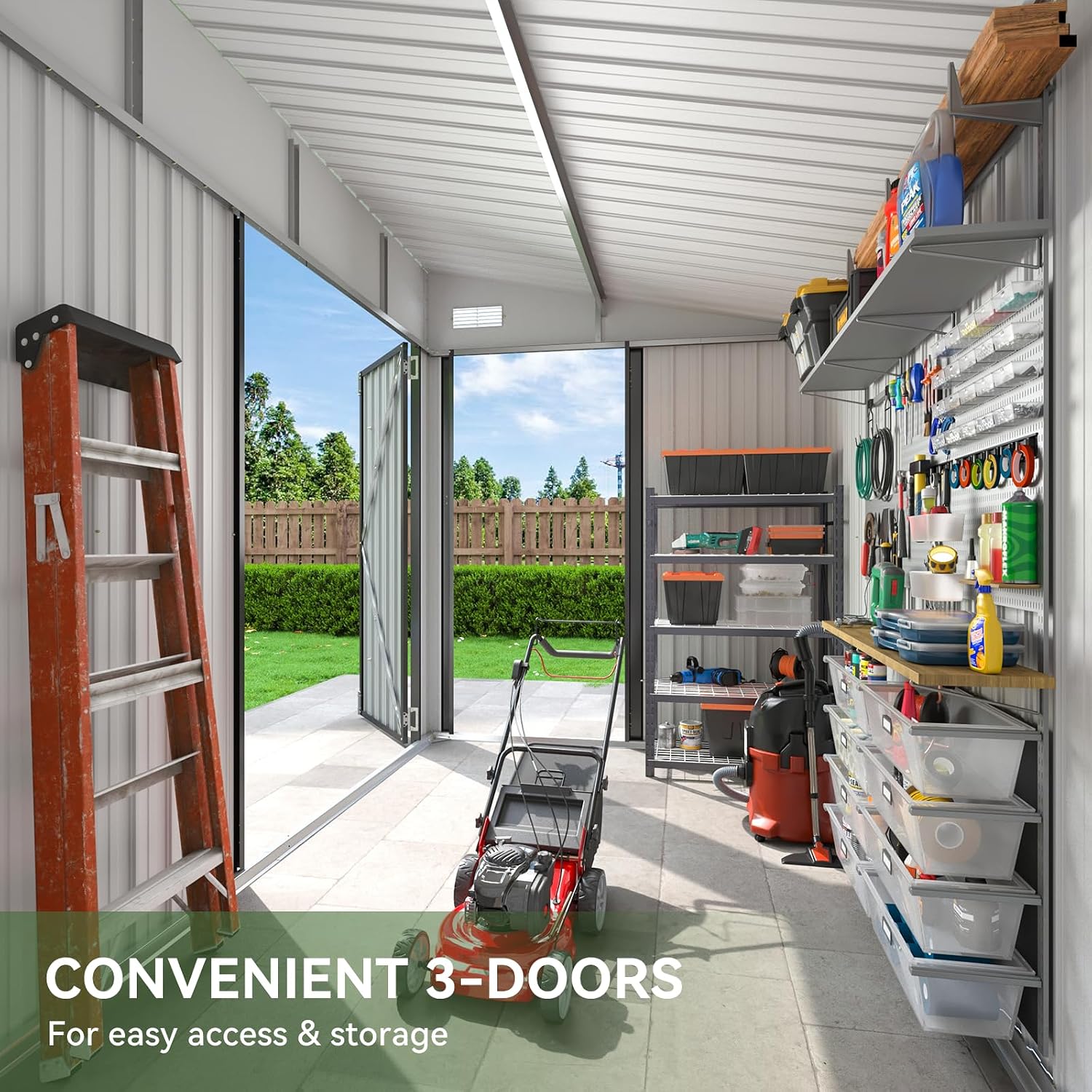 Thumbnail 6 de Aoxun Metal Storage Shed 7.5'x4