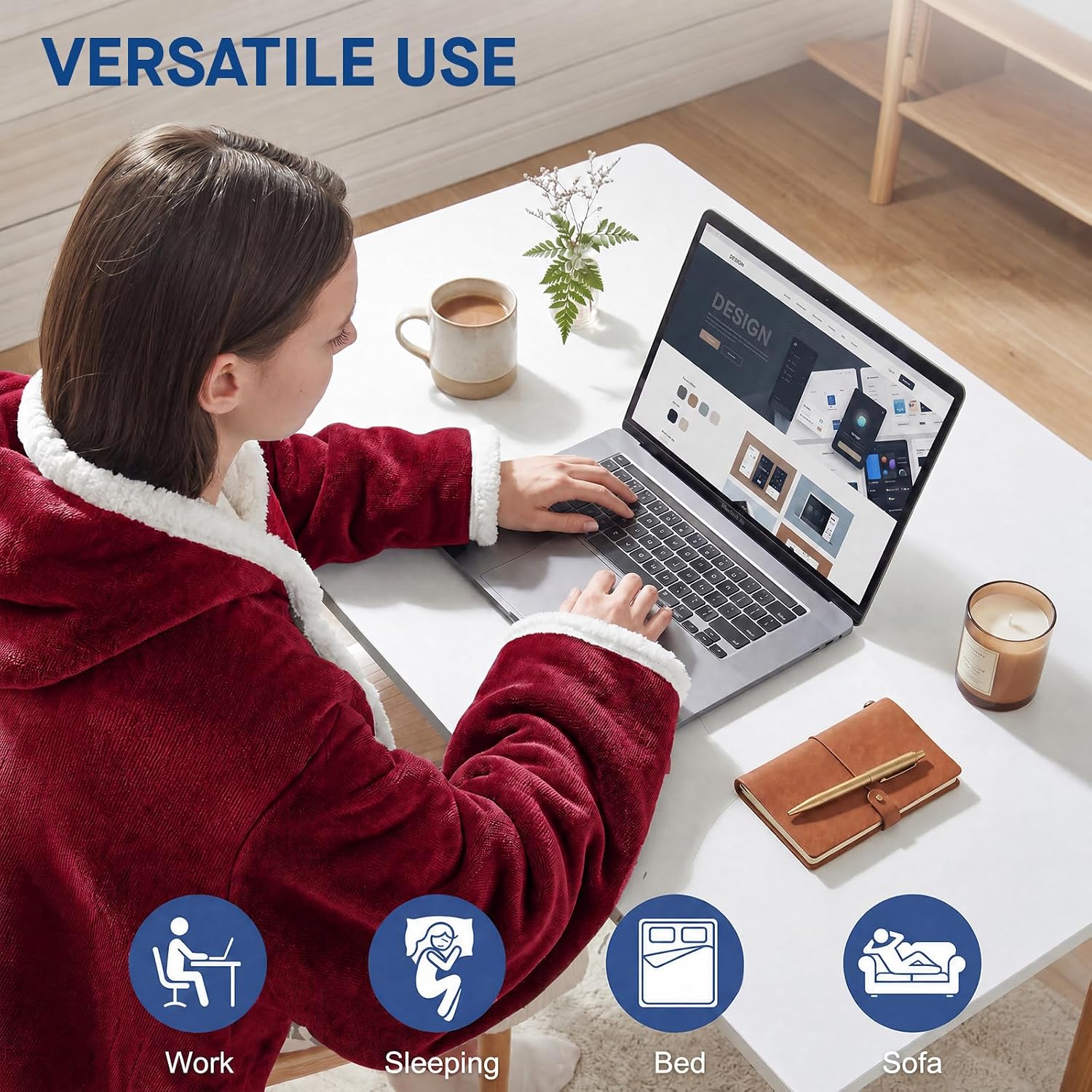 Thumbnail 6 de Sealy Wearable Electric Blanket, 50" x 70" with Foot Pocket, Sleeves and 6 Heat Settings