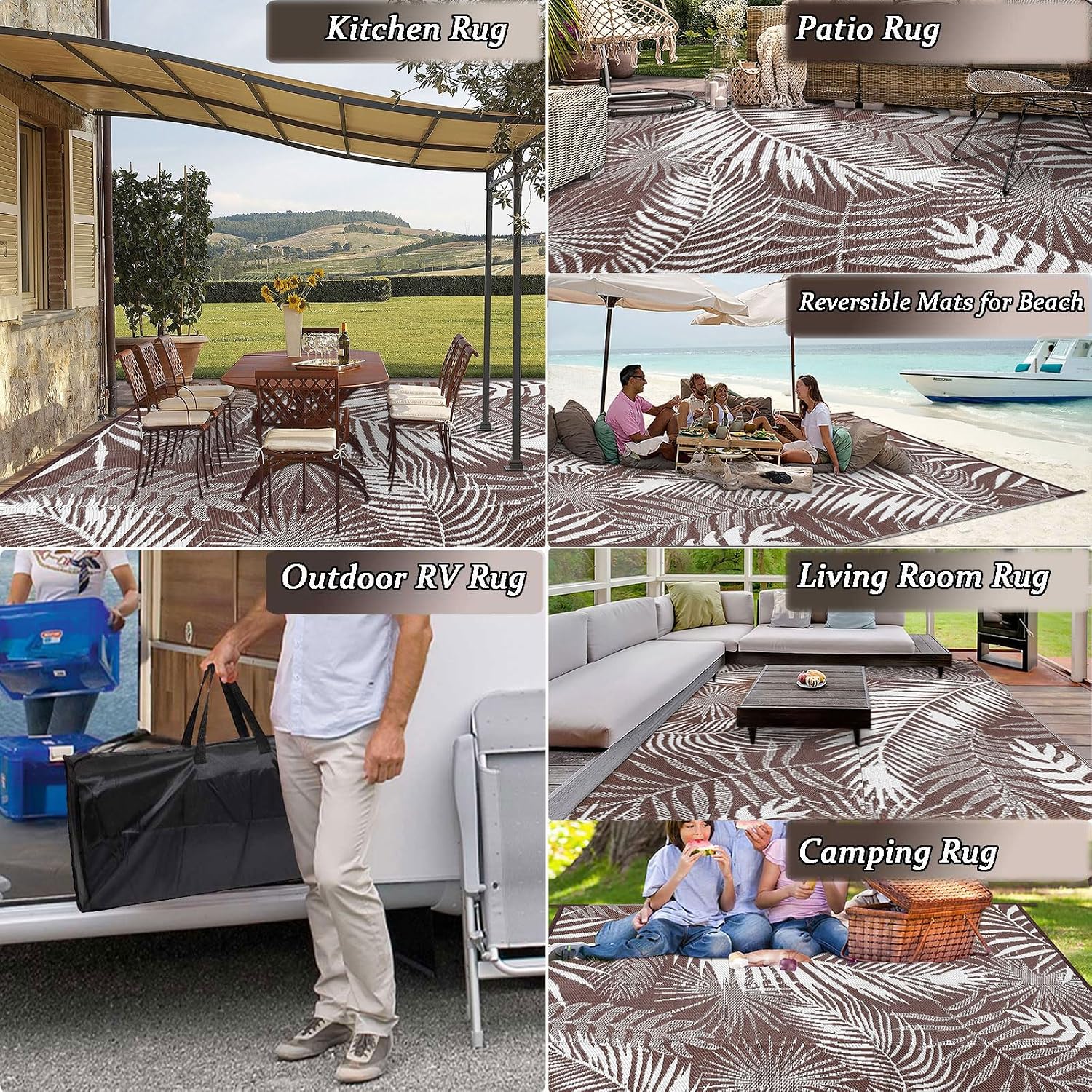 Thumbnail 6 de HiiARug Outdoor Straw Rug 6x9Ft