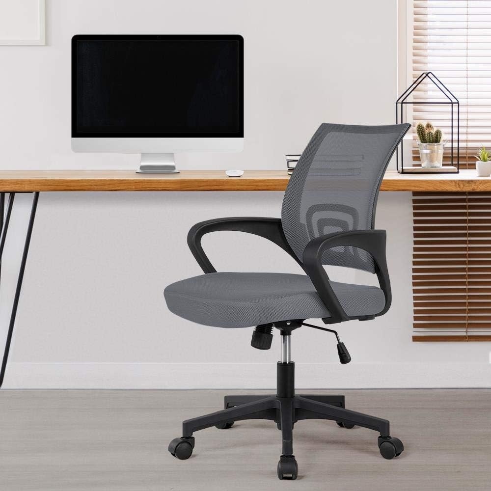 Detalle de Yaheetech Sedia da Scrivania Ergonomica, Reclinabile e Girevole con Braccioli e Ruote - In Rete Traspirante