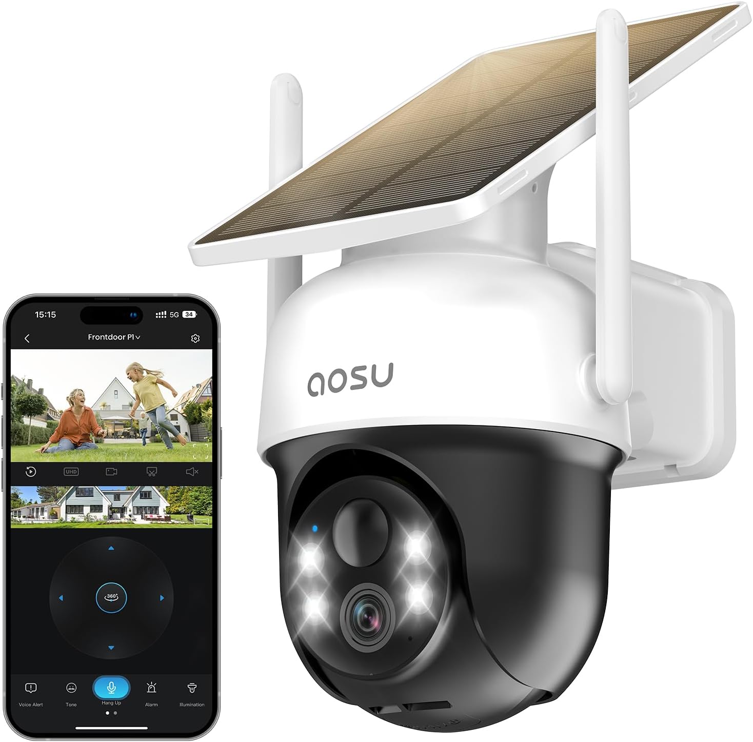 Detalle de aosu 3MP Solar WiFi Security Camera