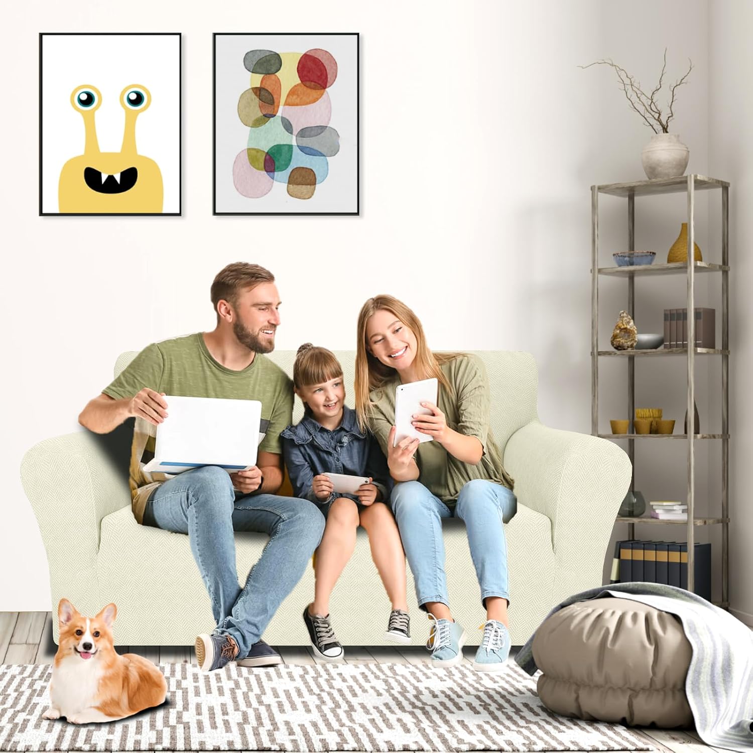Detalle 2 de YSTELLAA Funda Sofa 2 Plazas beige