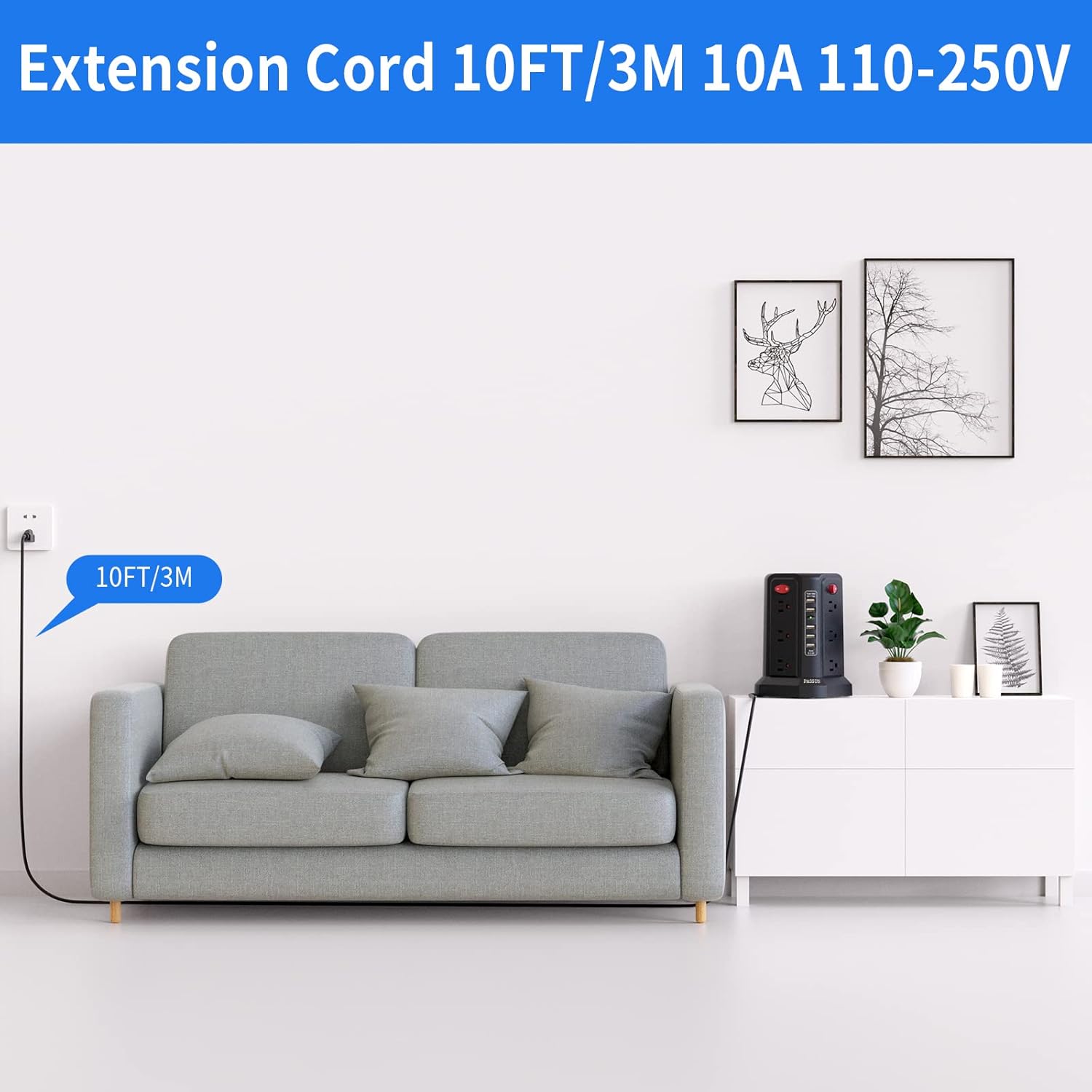 Thumbnail 5 de PASSUS Power Tower Surge Protector 12 Outlets