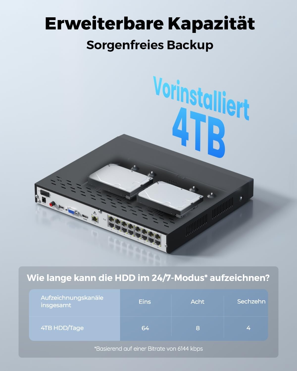 Thumbnail 2 de Reolink RLN16-410 16‑Kanal 4K NVR mit 4TB Festplatte