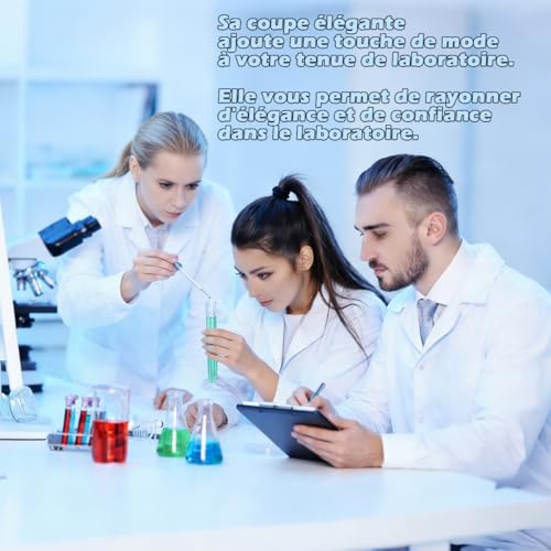 Thumbnail 5 de COCREAZY Blouse Chimie Lycee Blanche - Blouse médicale en coton/polyester avec 3 poches
