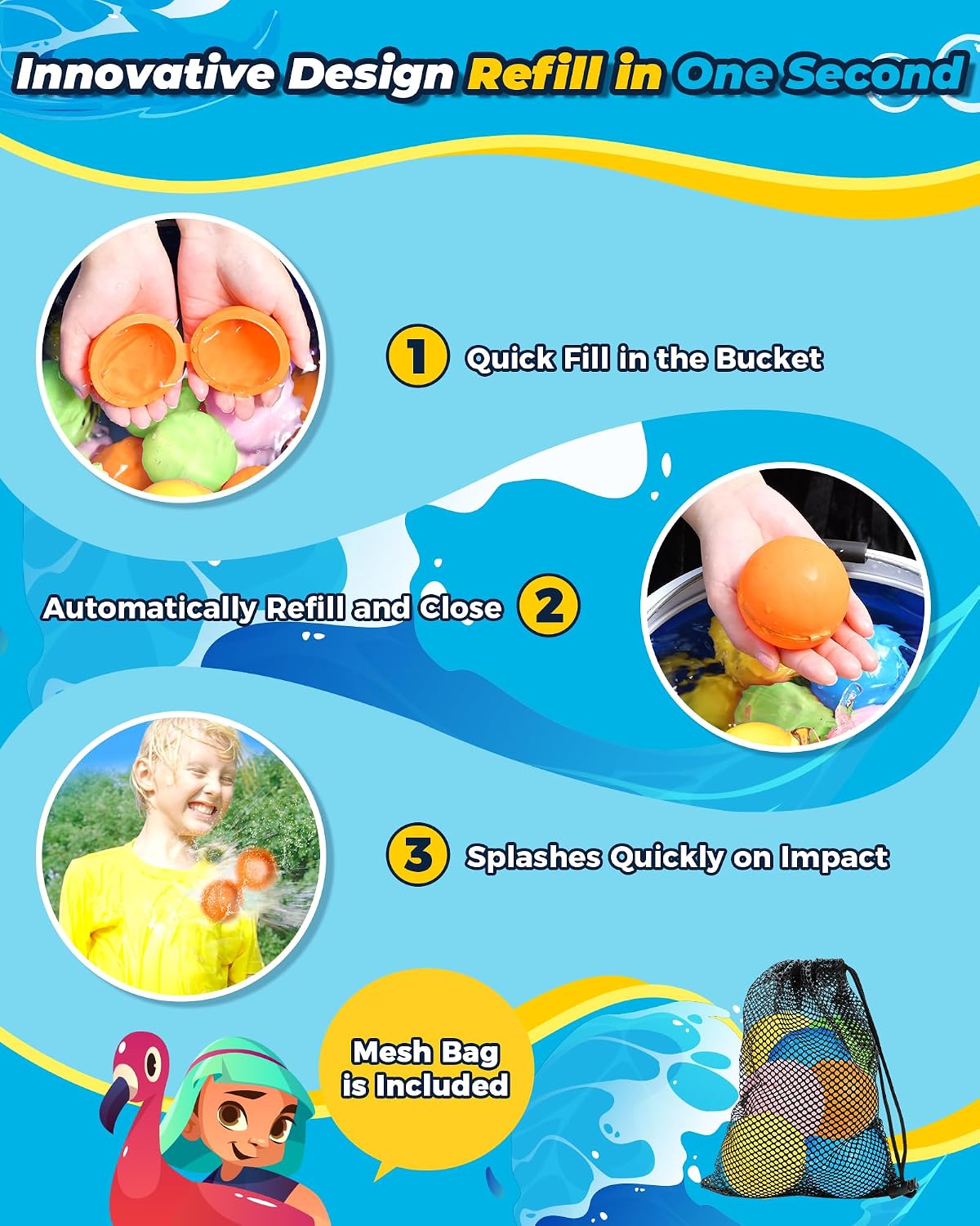 Detalle de SOPPYCID 10PCS Reusable Water Balloons Quick Fill