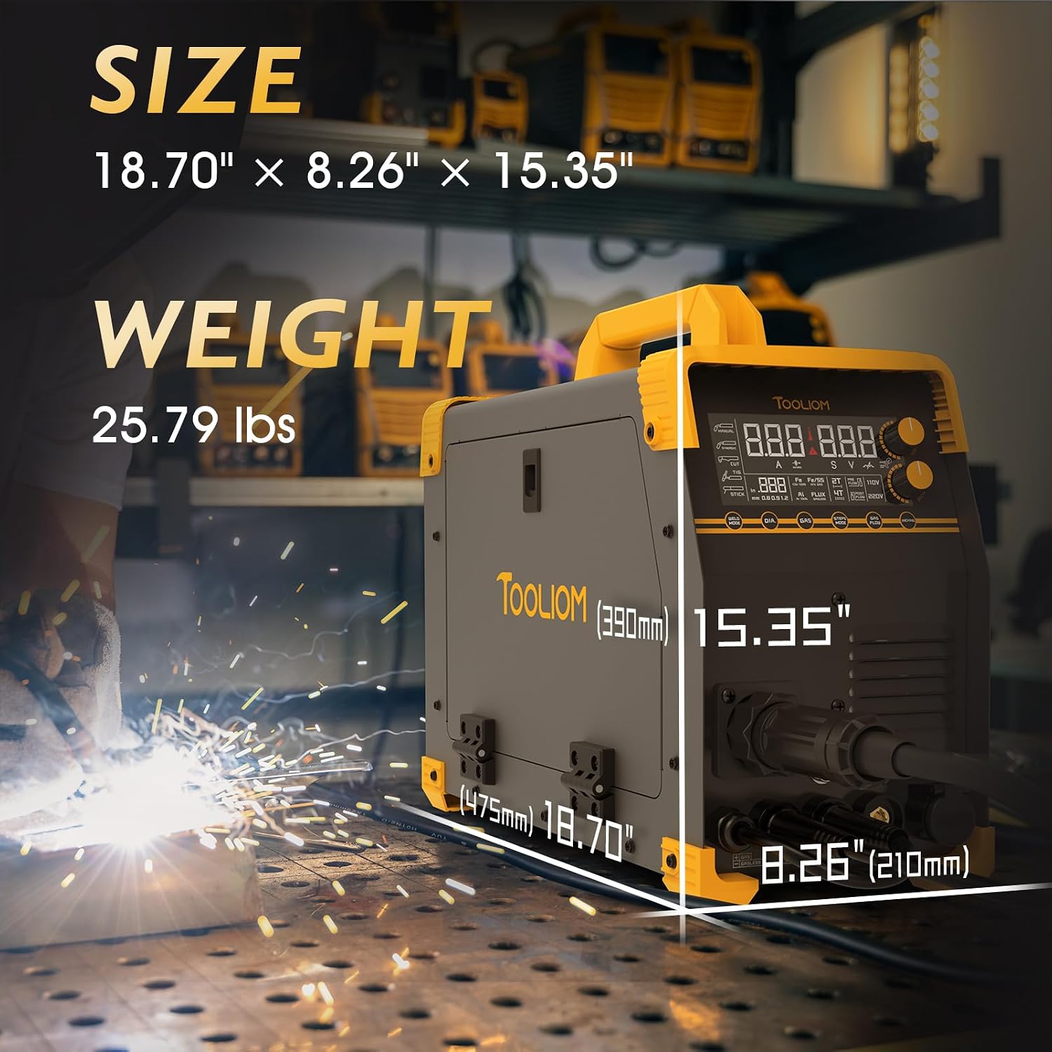 Thumbnail 2 de TOOLIOM 6-in-1 Multiprocess Welder with Spool Gun: MIG/TIG/Plasma/Stick/Flux/MIG Spool Gun, Dual Voltage 110/220V