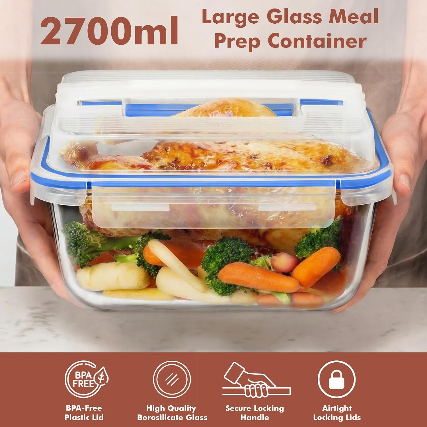 Thumbnail 6 de Razab Glass Food Storage Container, 2700ml