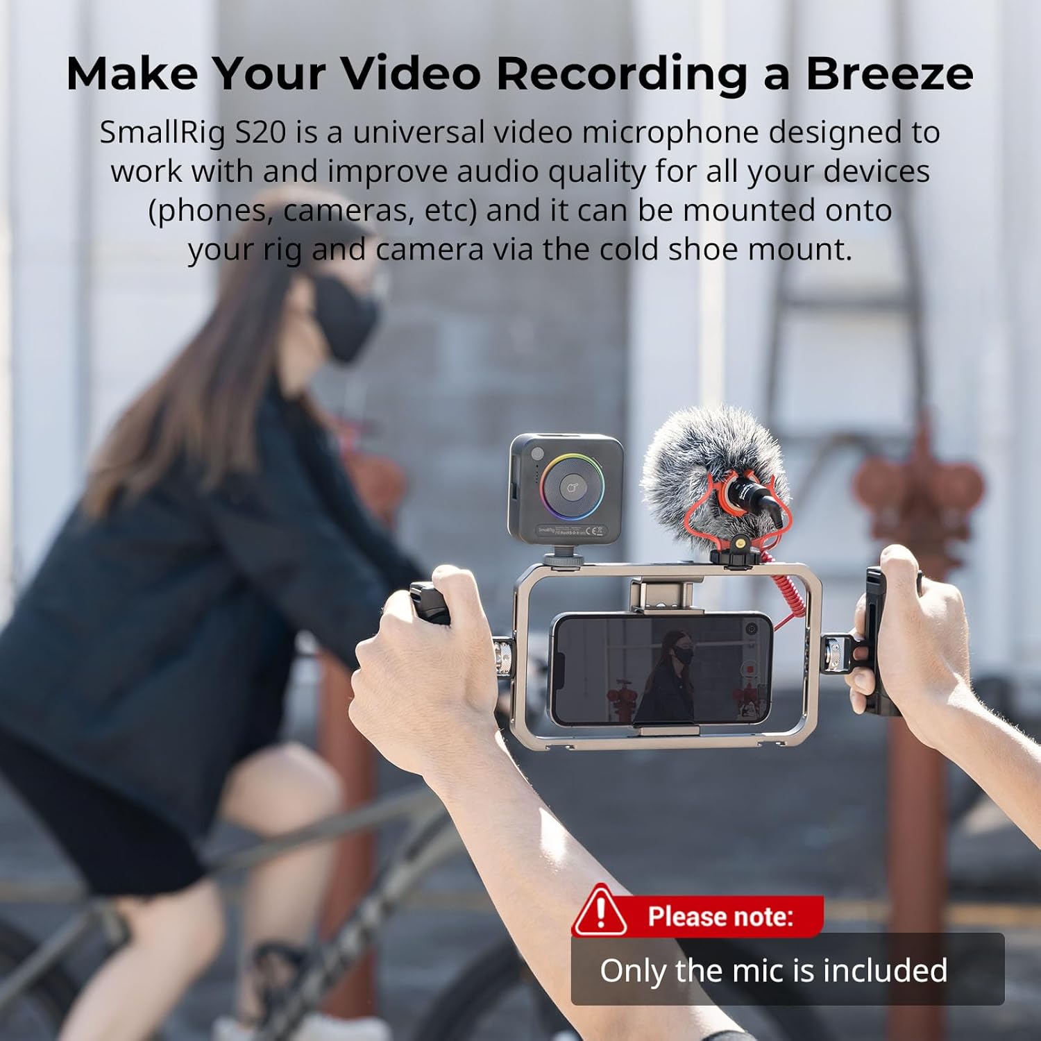Thumbnail 1 de SMALLRIG Forevala S20 Dual-Input Videomikrofon mit Stoßdämpfung – Für DSLR, GoPro und Smartphone
