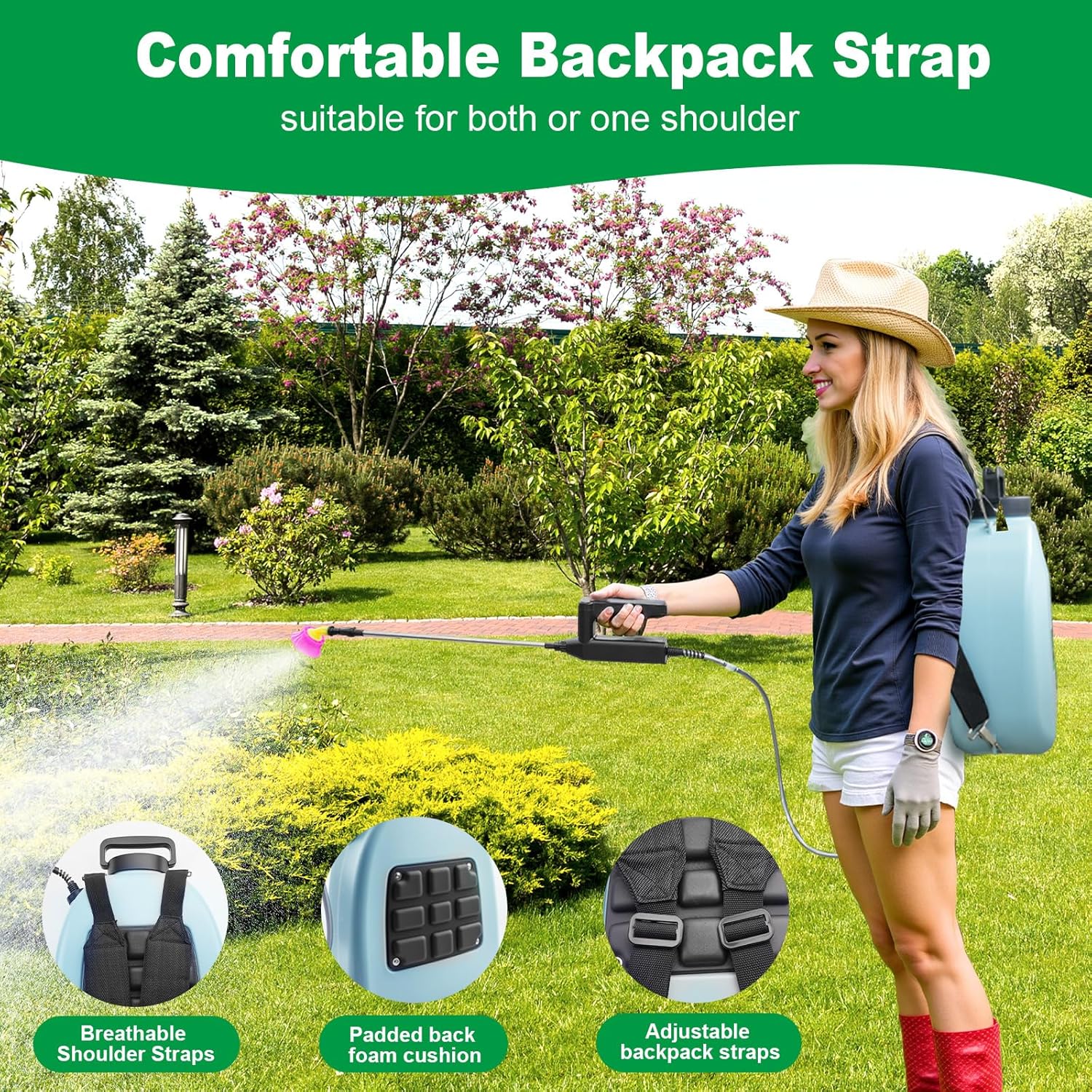 Thumbnail 5 de SYLSTAR pompa irroratrice a batteria 12L con 3 velocità, indicatore e 5 ugelli regolabili