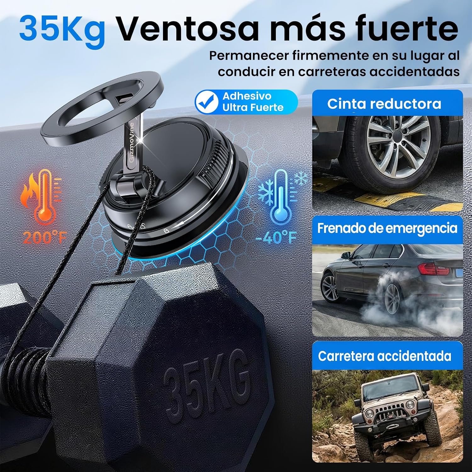 Detalle de Soporte Movil Coche 360° 22 imanes