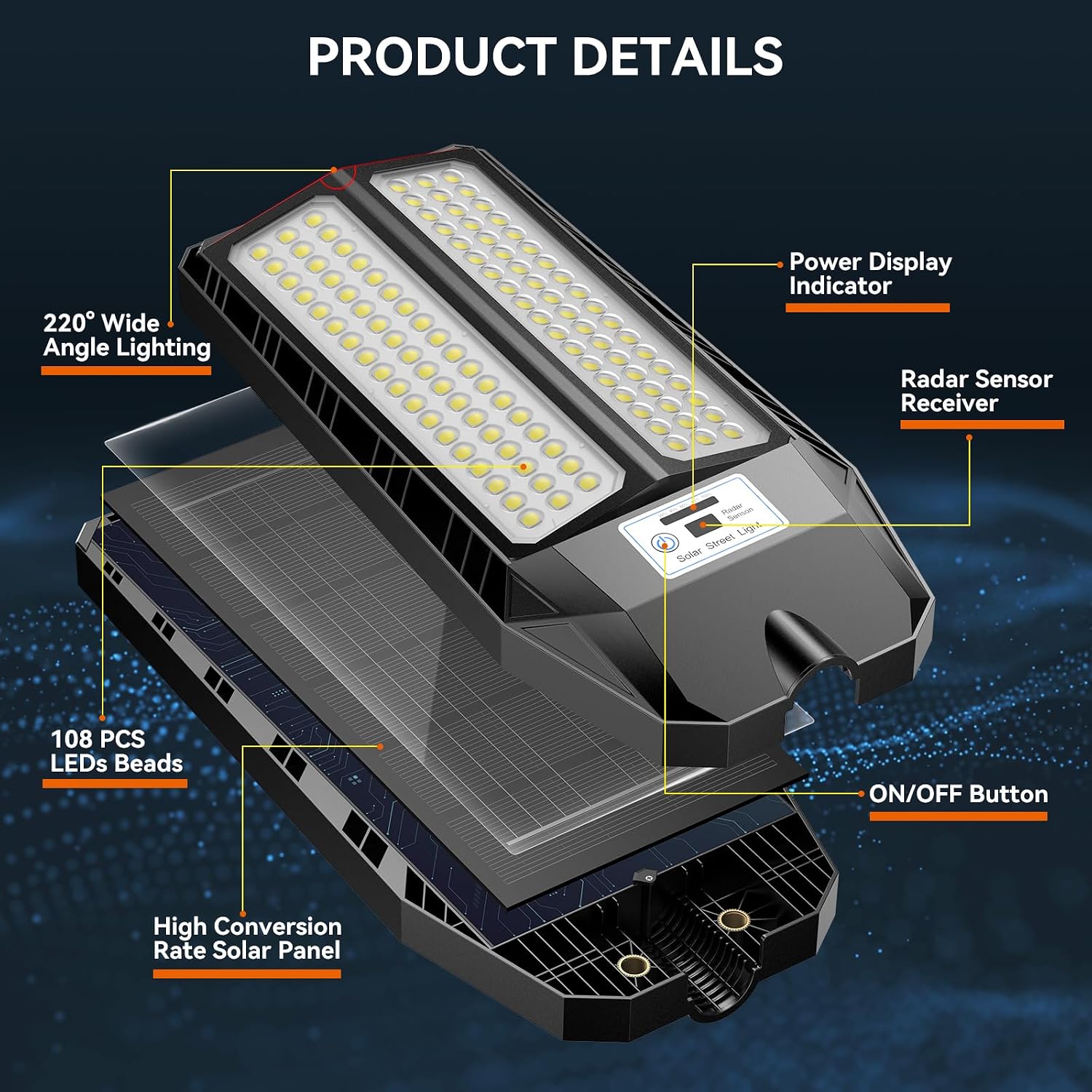 Thumbnail 3 de JADIDIS 1200W Lampione Solare con Telecomando: illuminazione outdoor robusta e indipendente