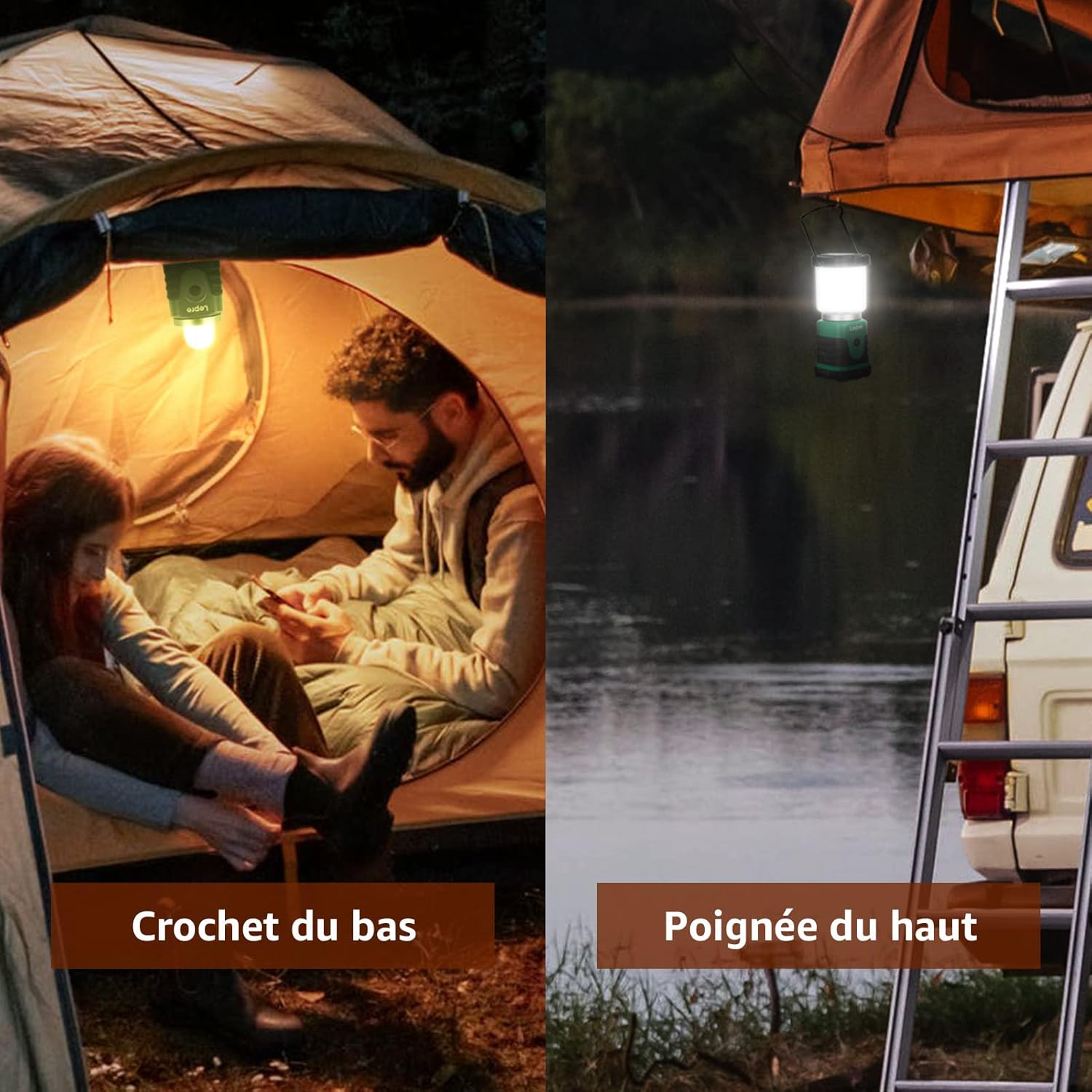 Thumbnail 4 de Lepro Mini Lampe de Camping portable 3 piles AA, 4 modes, IPX4 (2 pièces)