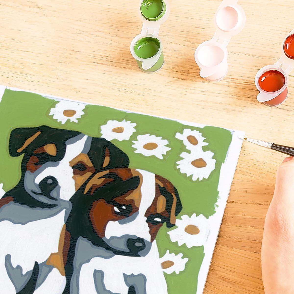 Detalle de Ravensburger CreArt Kids 8x12 cm - Numéro d'art Deux Petits Chiots - Kit de Peinture par numéros