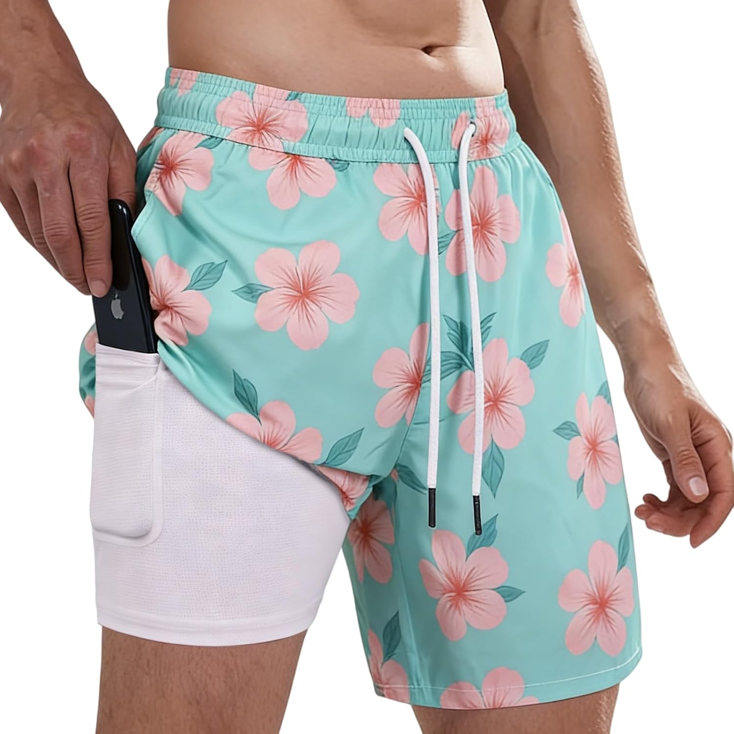 Thumbnail 6 de KIVONERA 5" Men's Swim Shorts & Trunks with Compression Liner and Zip Pockets