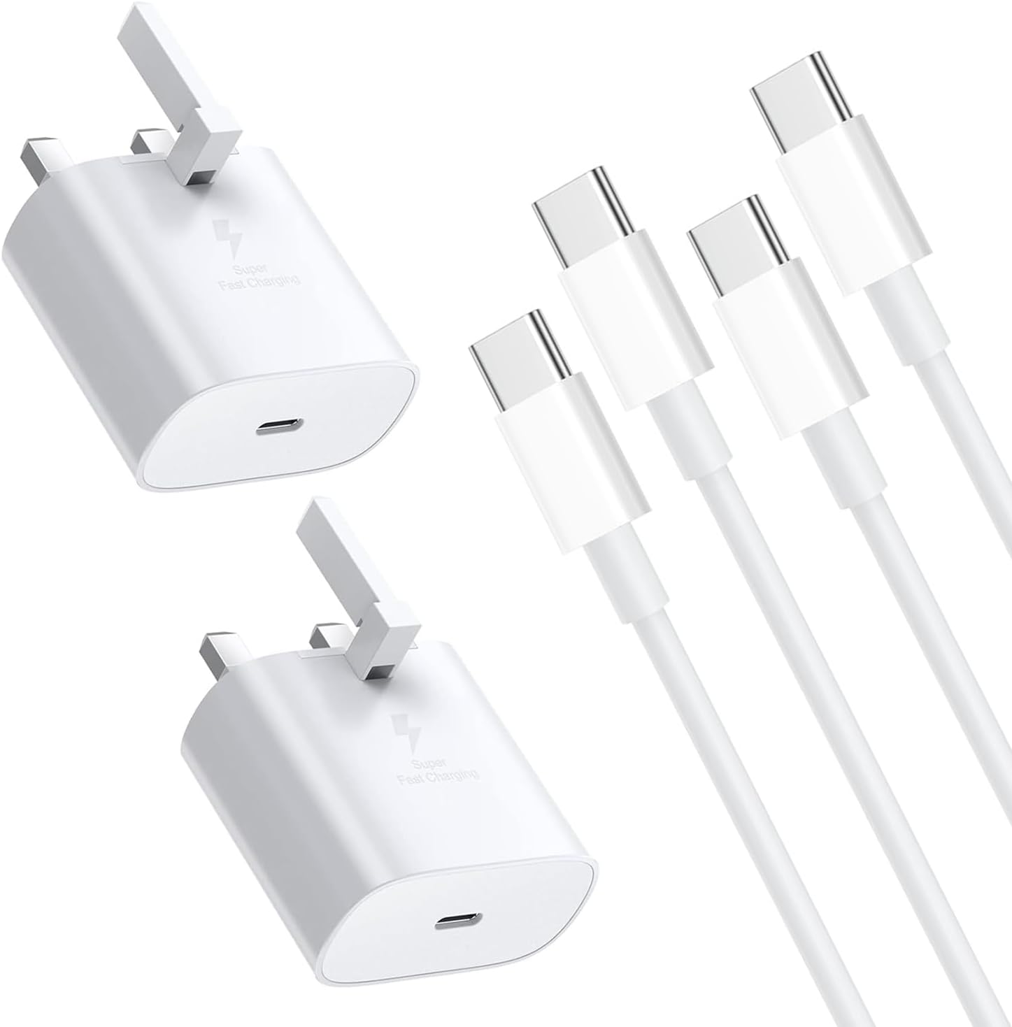 Detalle de Samsung 25W Fast Charger USB-C Plug with 1m Cable (2-pack) for Galaxy phones