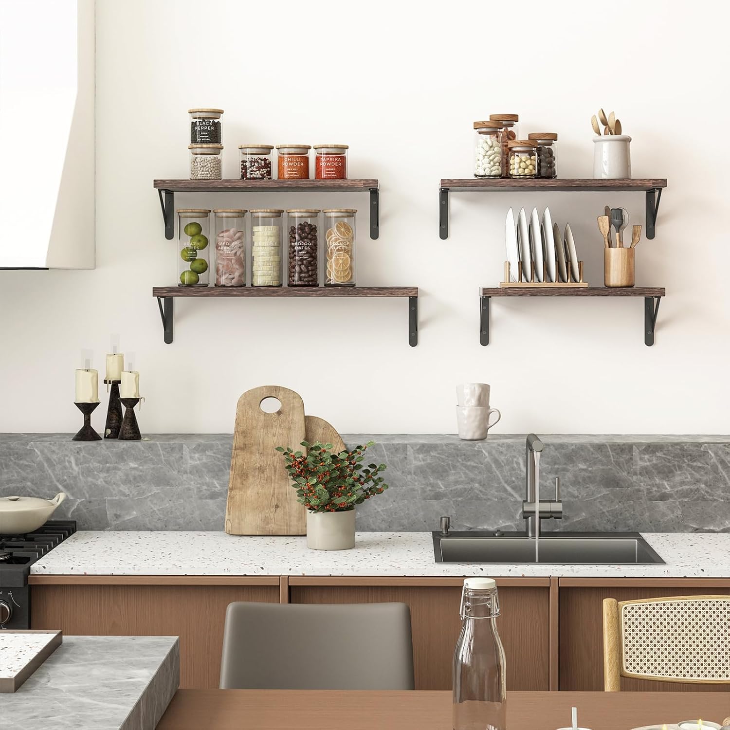 Thumbnail 1 de YGEOMER Floating Shelves Set of 4
