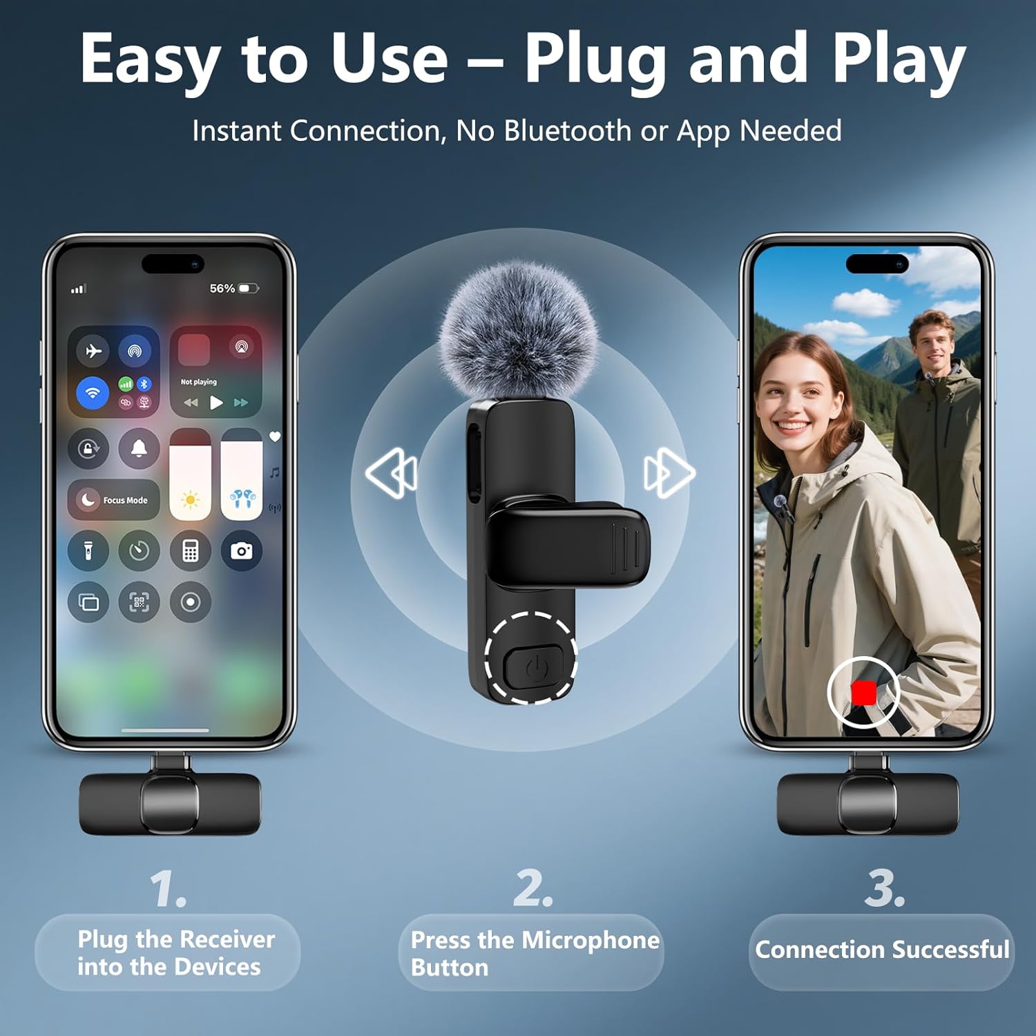Thumbnail 1 de Wireless Lavalier Microphone 4h Battery