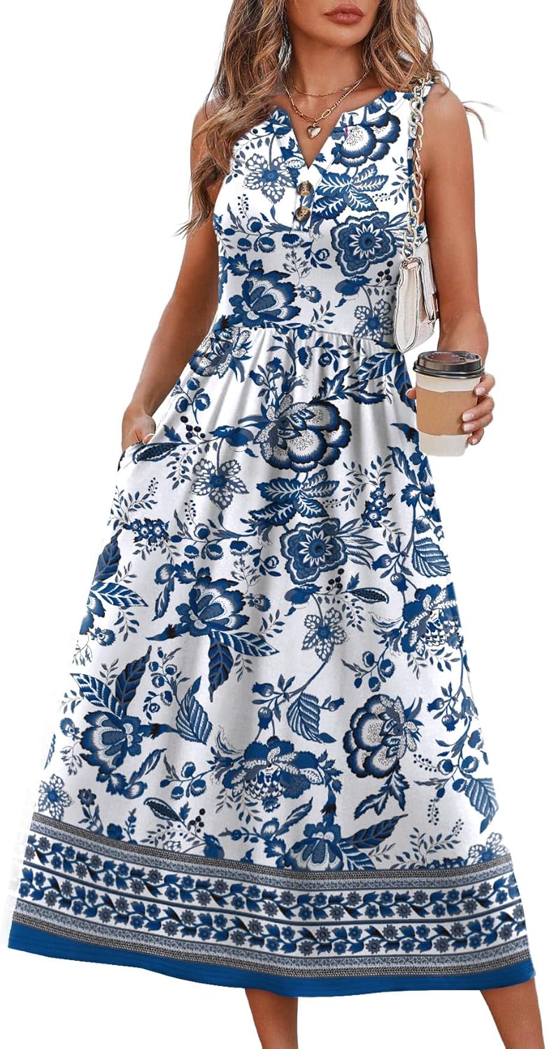 Thumbnail 1 de WIHOLL Women's Summer Maxi Dress with Pockets — Versatile Vacation Chic