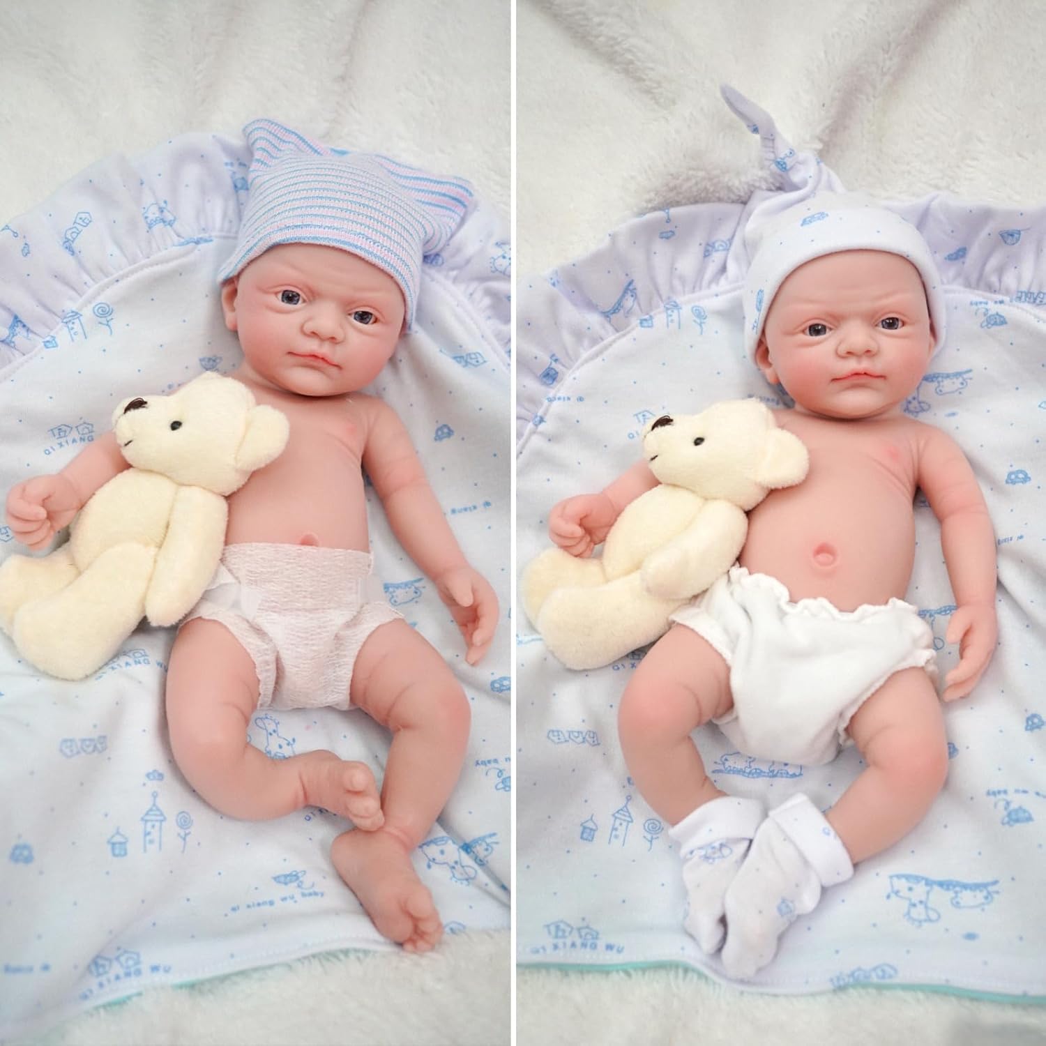 Detalle 2 de MYREBABY 12" Micro Preemie Full Body Silicone Baby Doll Boy John Lifelike Reborn Doll