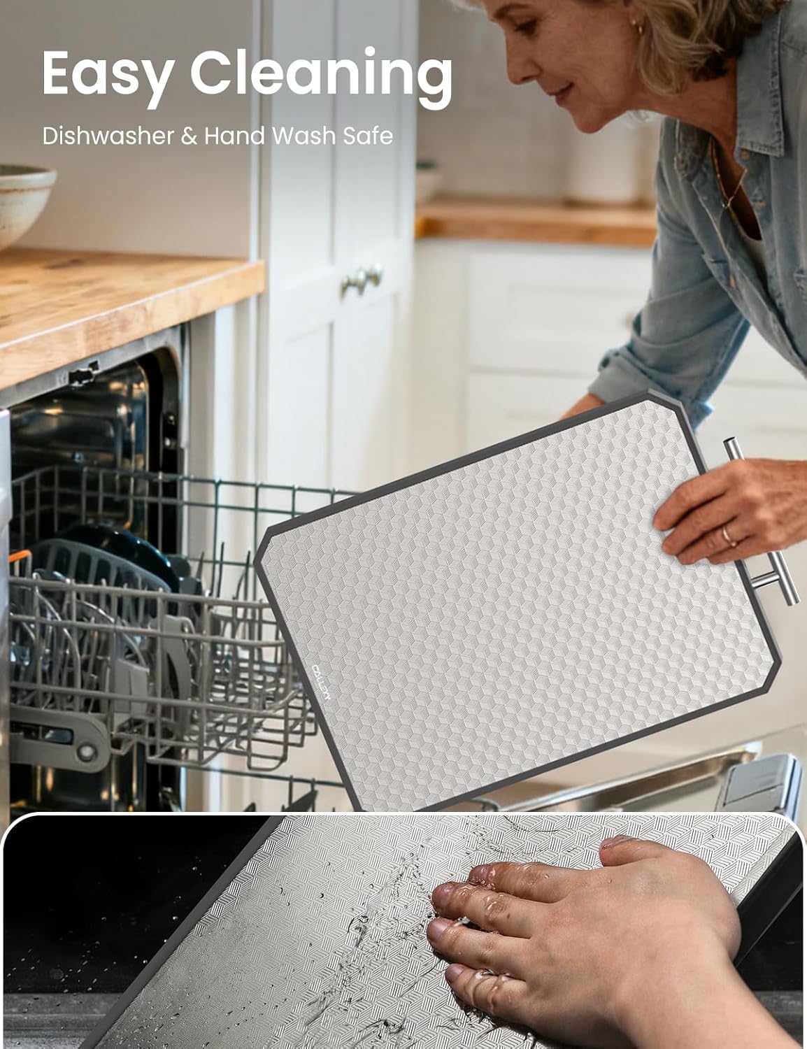 Thumbnail 5 de Callsky Titanium Chopping Board, 41.5x28x2cm – Double Sided, Anti-Scratch Titanium & Quiet Wheat Straw with Juice Groove