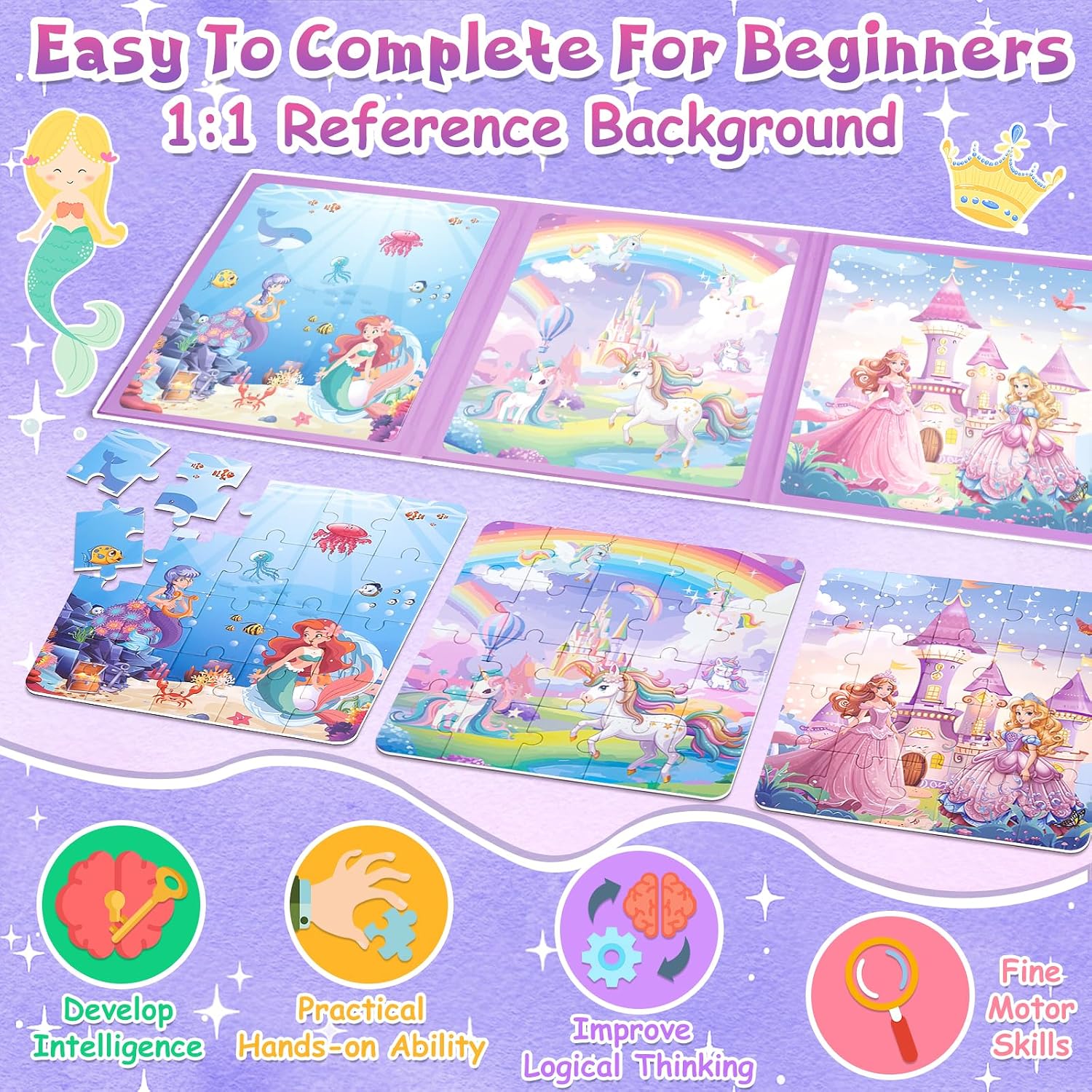 Detalle 2 de Dikence Magnetic Puzzles Travel Set for Toddlers 🧩