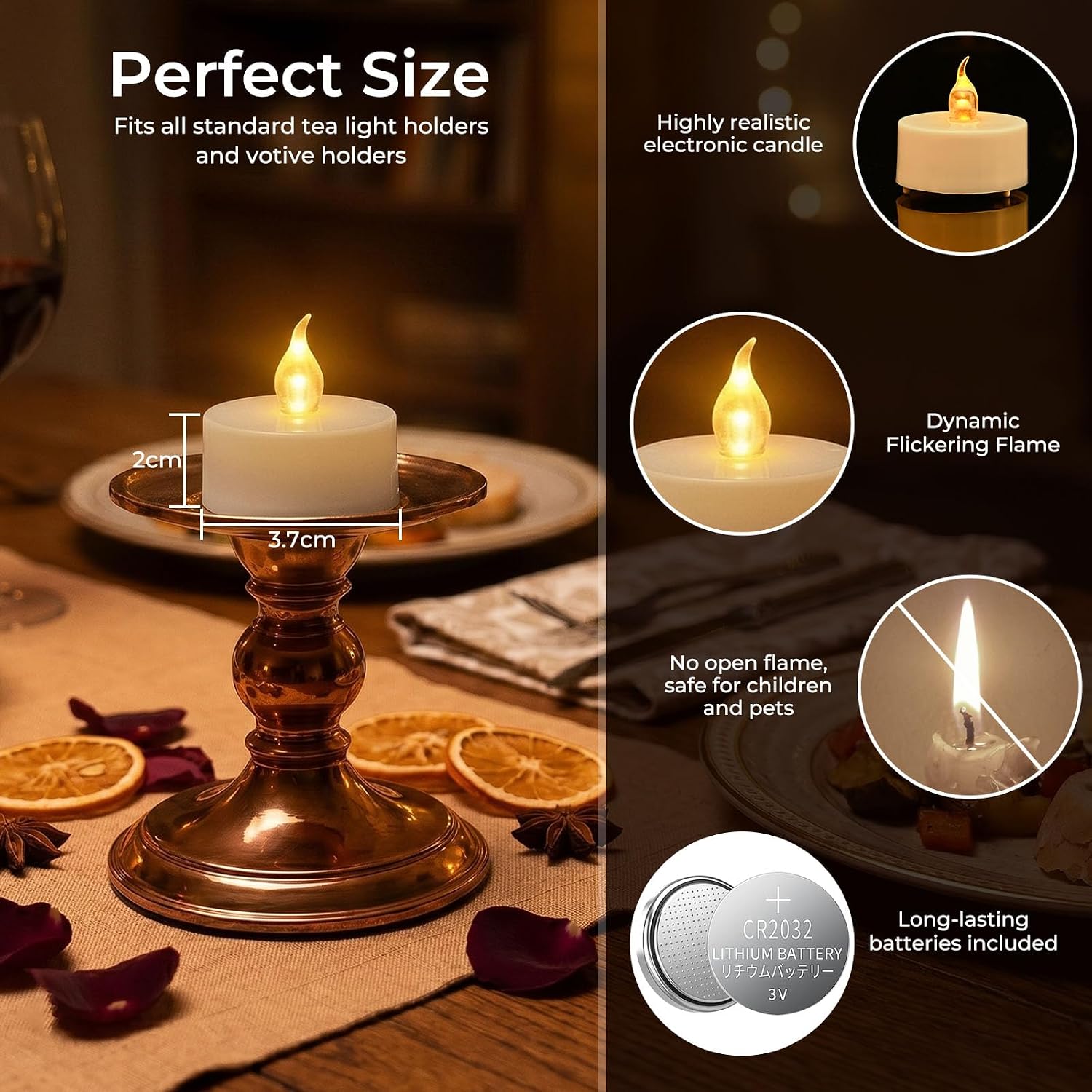 Detalle 2 de JOSU Flameless Tea Lights 24-Pack